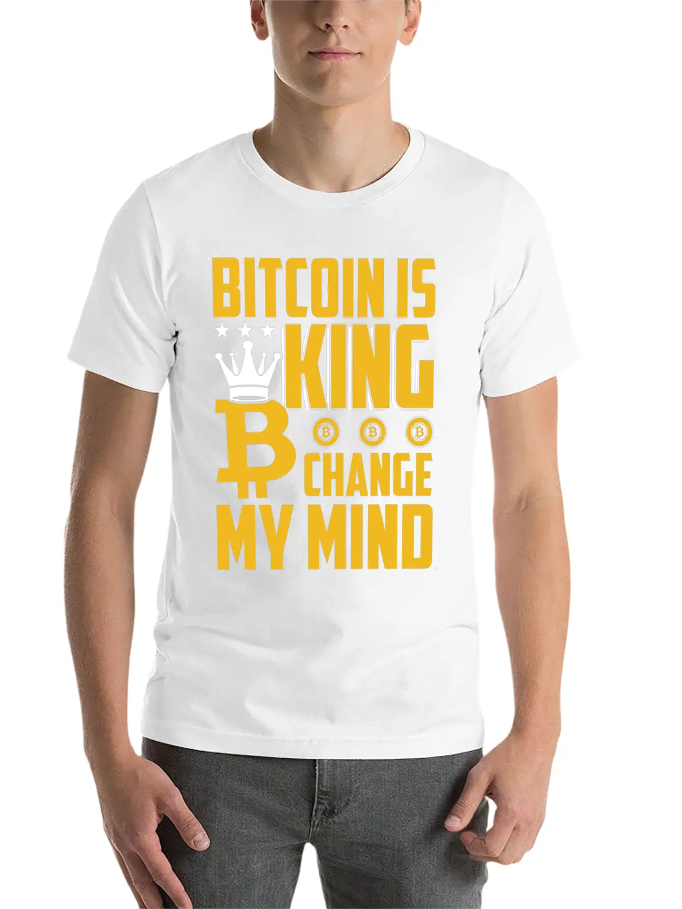 Bitcoin Is King But Change My Mind Breathable Soft Cotton T-Shirt – Timeless Casual Look