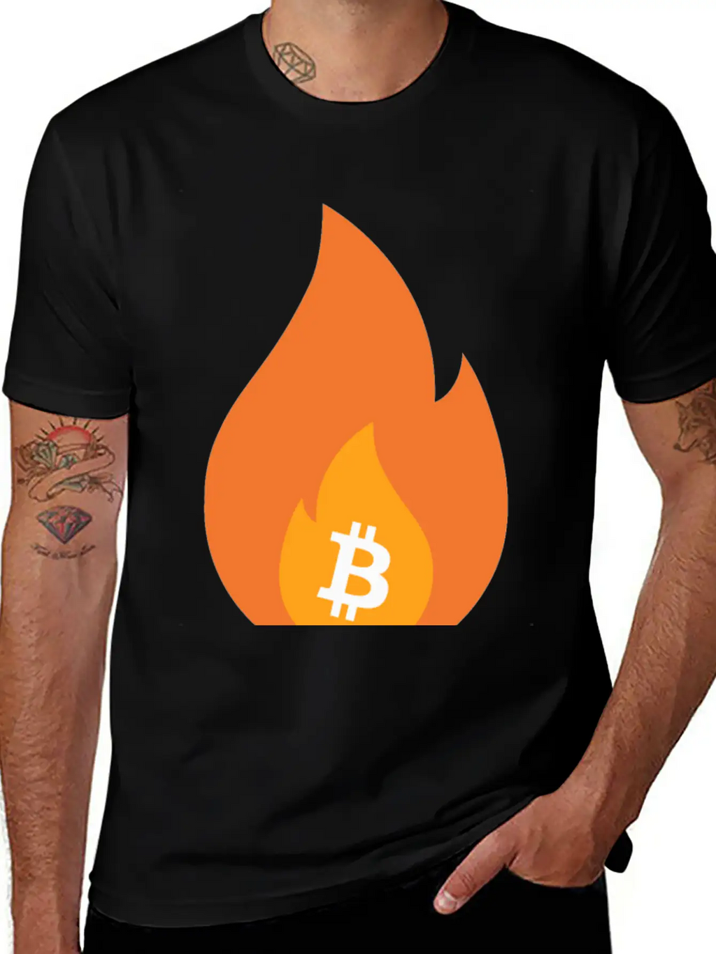 Bitcoin Is Lit - BTC On Fire - Bullish AF Stylish Everyday T-Shirt – Unisex Basic Cotton Tee