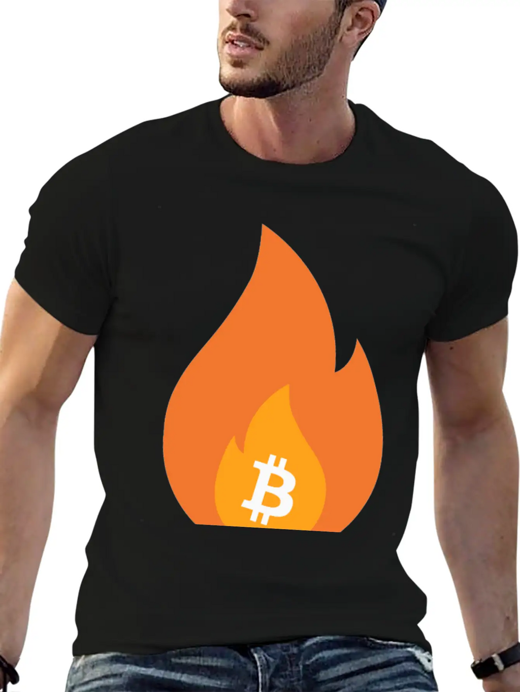 Bitcoin Is Lit - BTC On Fire - Bullish AF Stylish Everyday T-Shirt – Unisex Basic Cotton Tee
