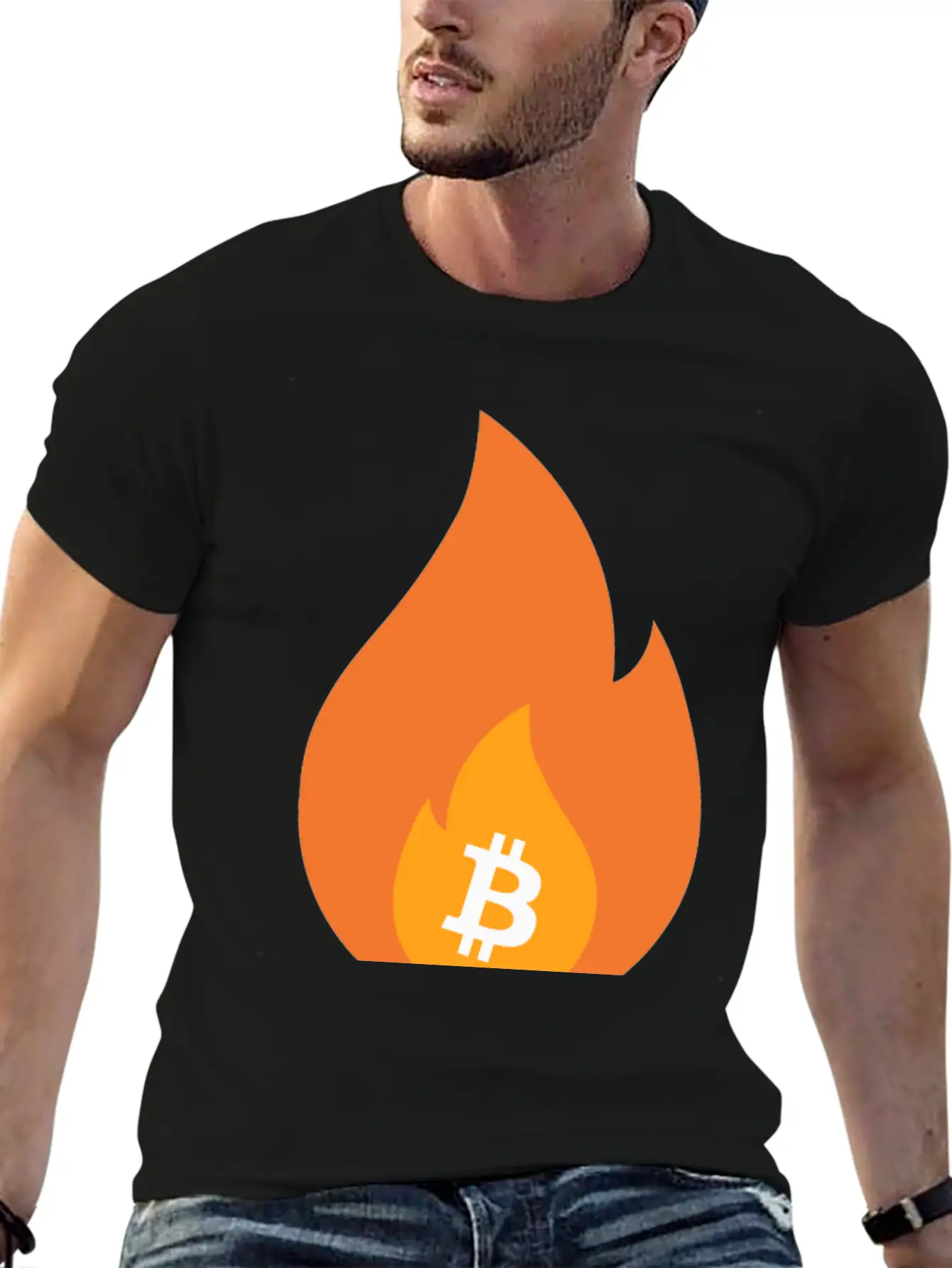 Bitcoin Is Lit - BTC On Fire - Bullish AF Stylish Everyday T-Shirt – Unisex Basic Cotton Tee