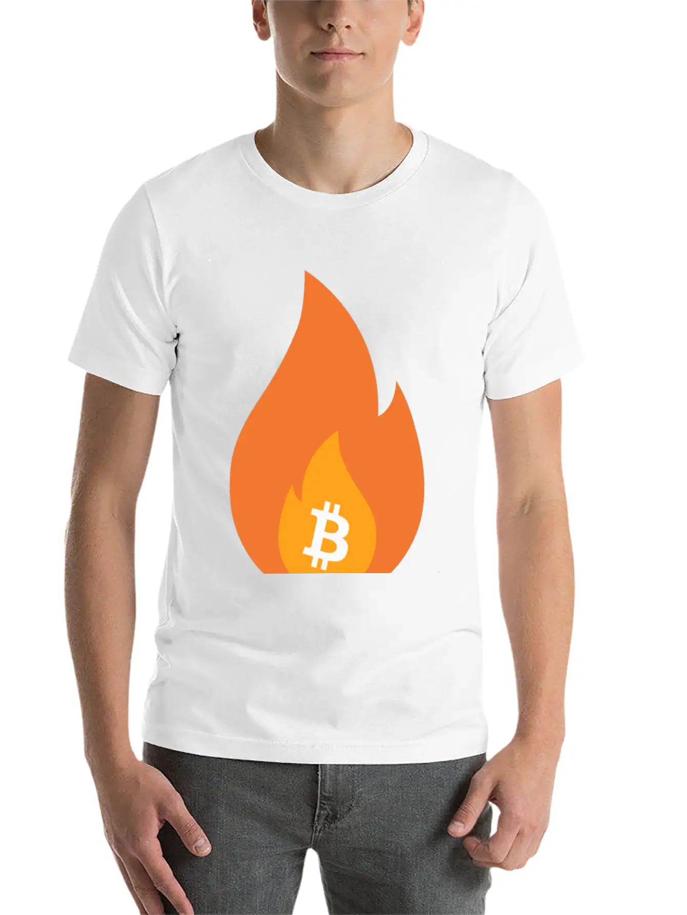 Bitcoin Is Lit - BTC On Fire - Bullish AF Stylish Everyday T-Shirt – Unisex Basic Cotton Tee
