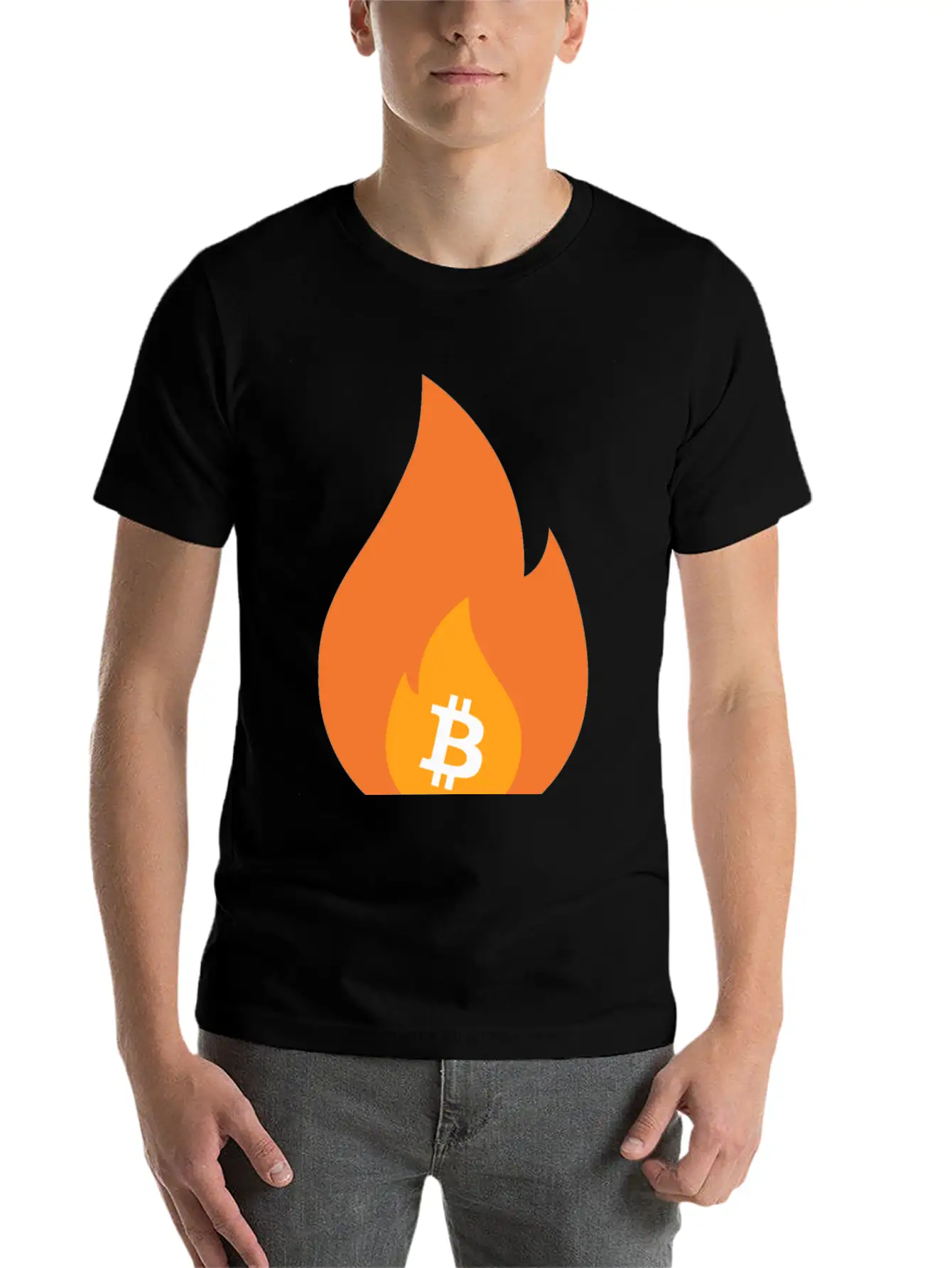 Bitcoin Is Lit - BTC On Fire - Bullish AF Stylish Everyday T-Shirt – Unisex Basic Cotton Tee