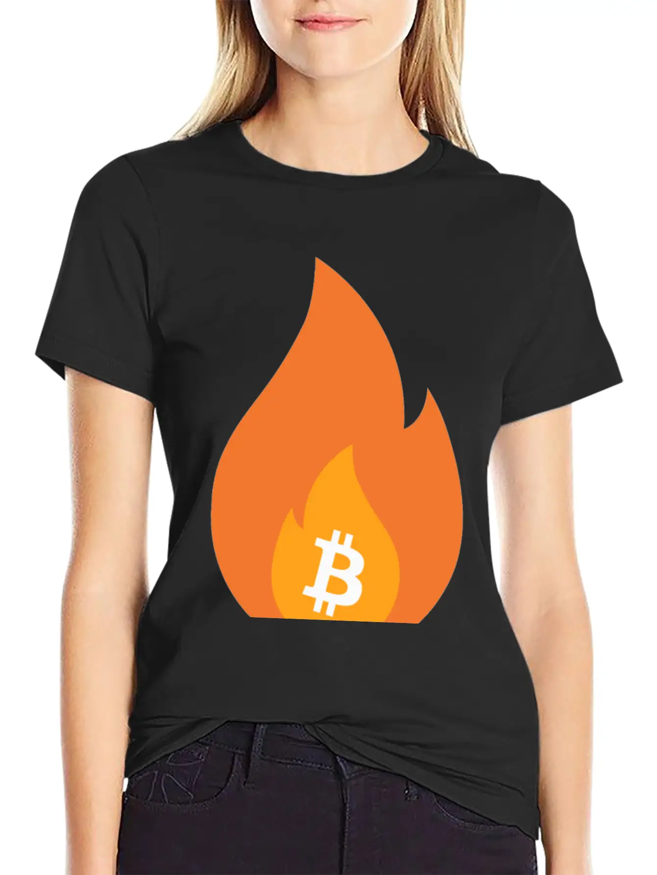 Bitcoin Is Lit - BTC On Fire - Bullish AF Stylish Everyday T-Shirt – Unisex Basic Cotton Tee