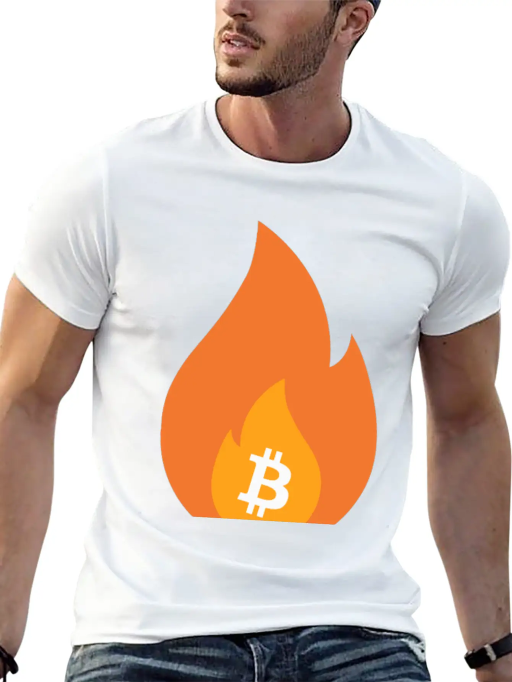 Bitcoin Is Lit - BTC On Fire - Bullish AF Stylish Everyday T-Shirt – Unisex Basic Cotton Tee