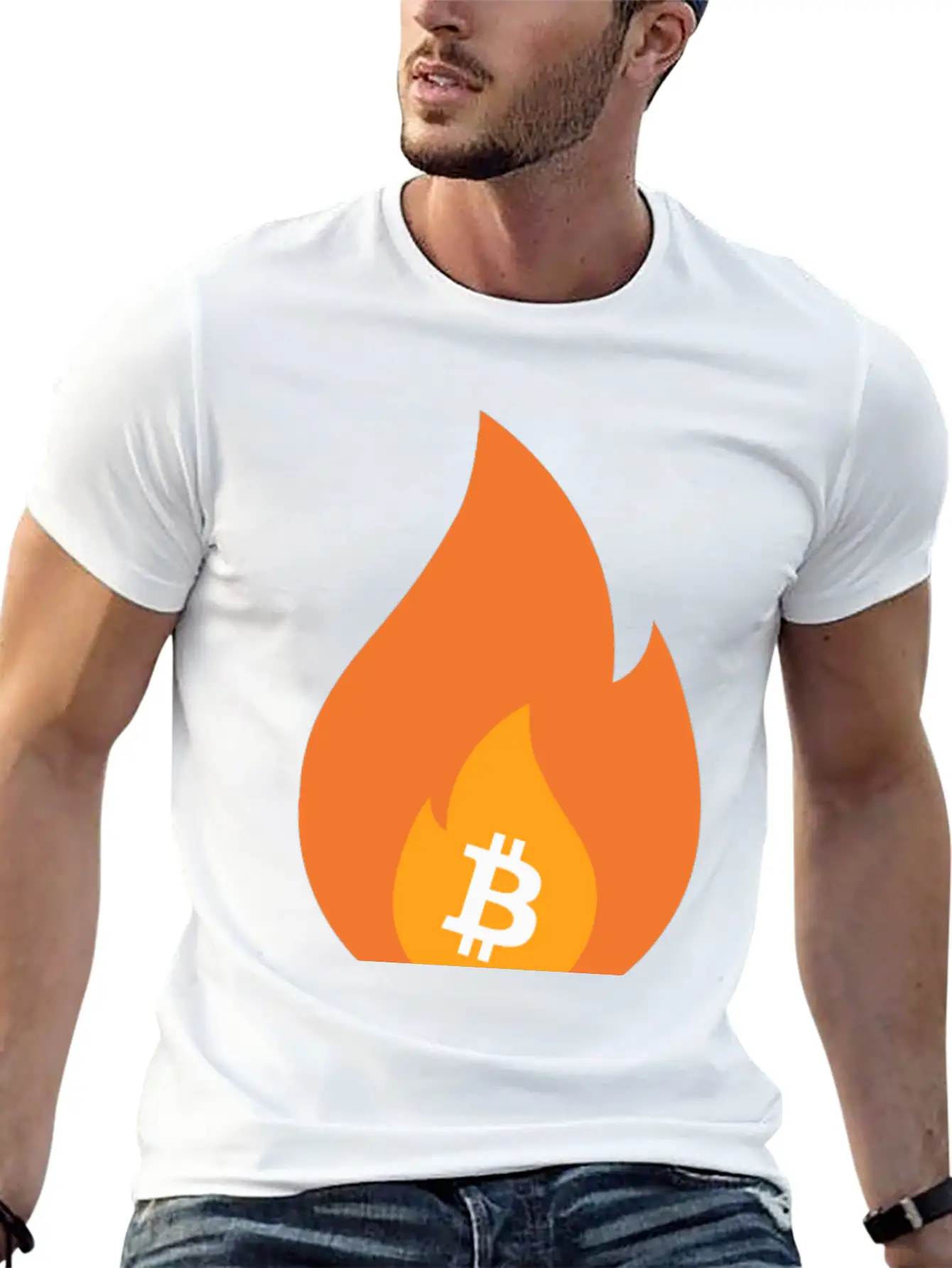 Bitcoin Is Lit - BTC On Fire - Bullish AF Stylish Everyday T-Shirt – Unisex Basic Cotton Tee