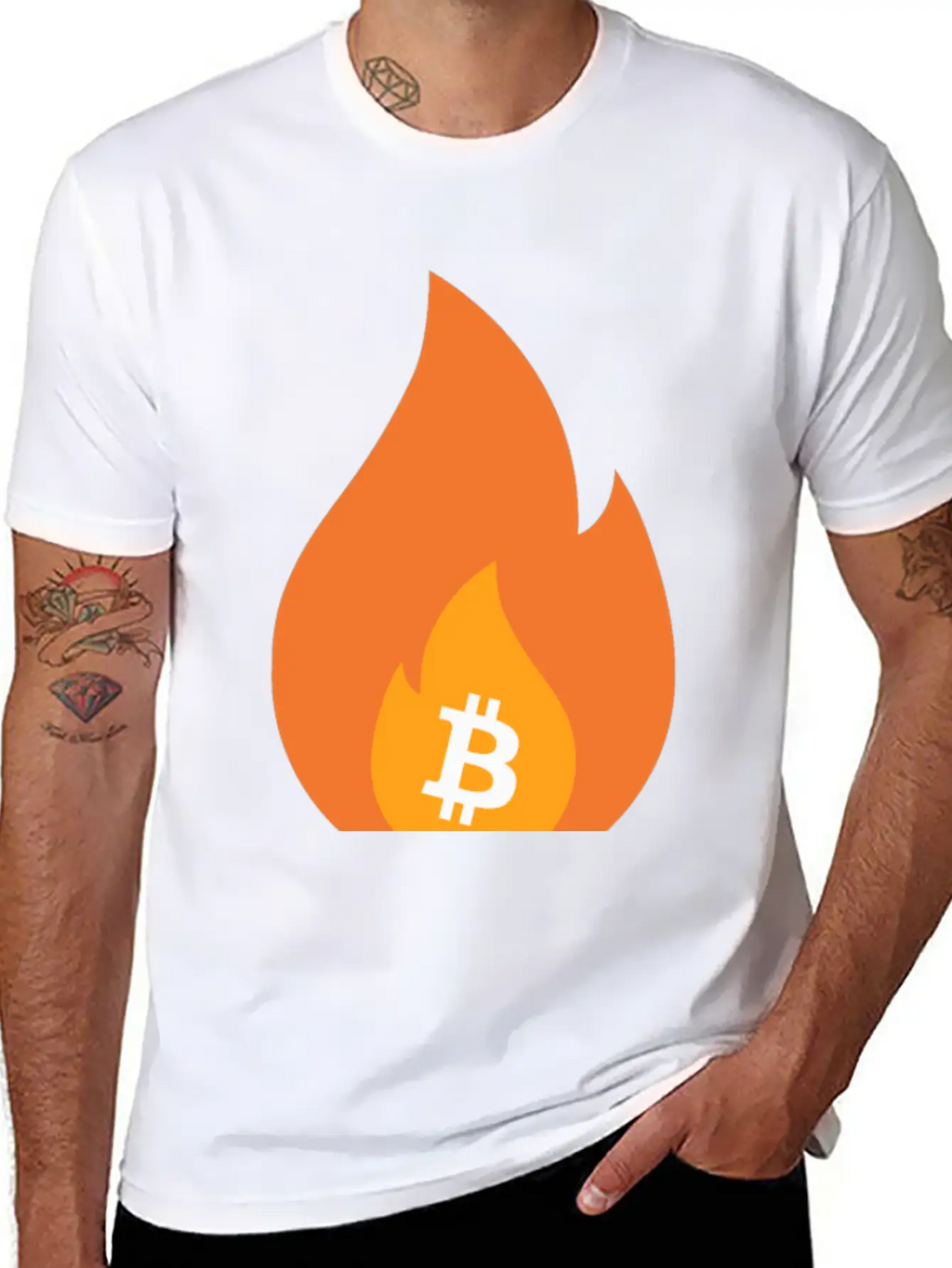 Bitcoin Is Lit - BTC On Fire - Bullish AF Stylish Everyday T-Shirt – Unisex Basic Cotton Tee