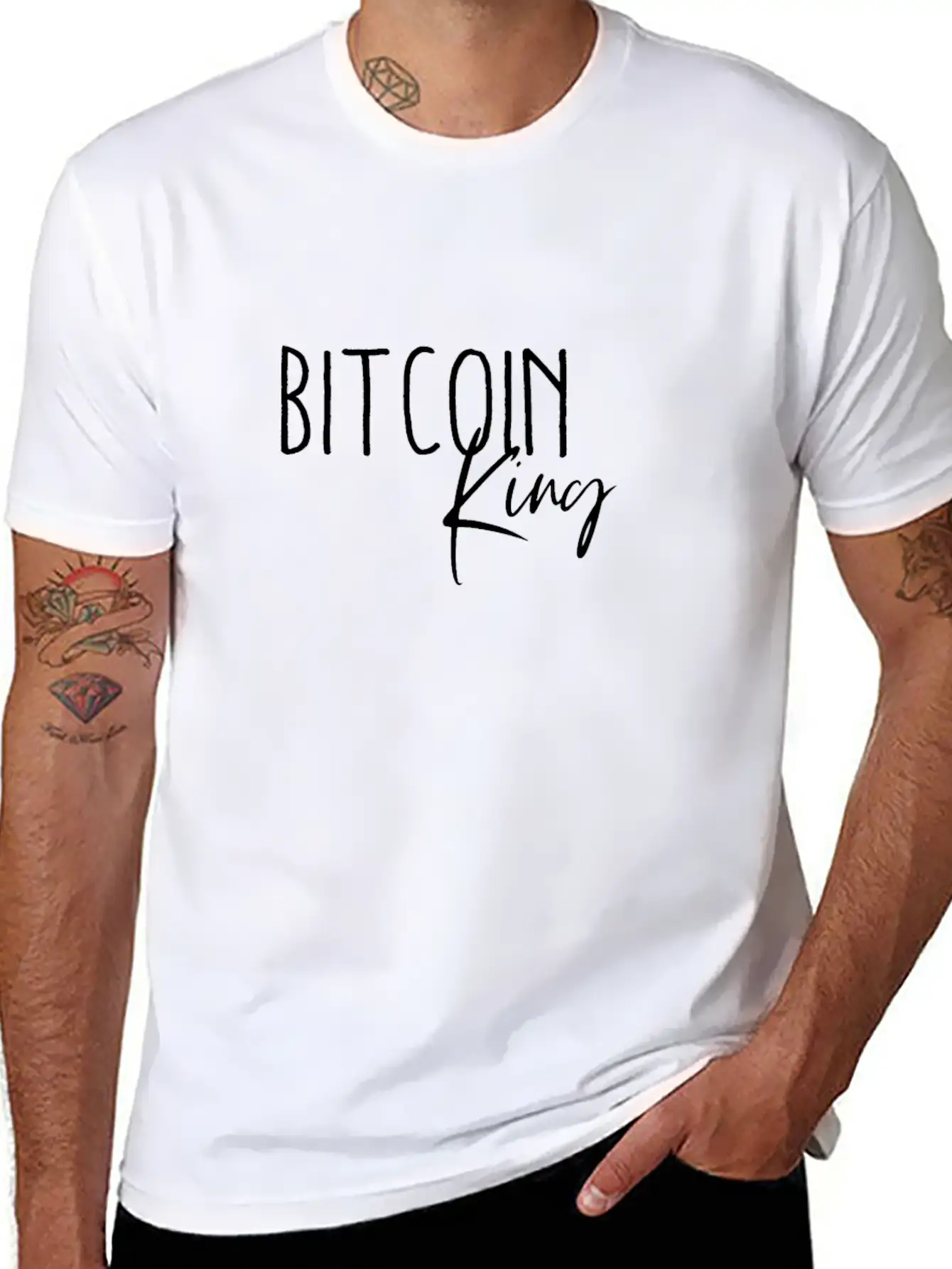 Bitcoin King Breathable Graphic T-Shirt – Perfect For Casual Days