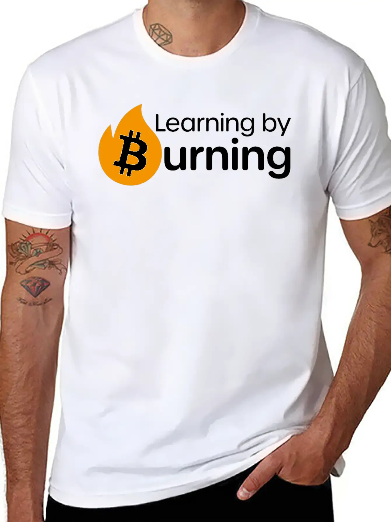 Bitcoin - Learning By Burning Relaxed Everyday Tee – Lightweight And Durable Cotton