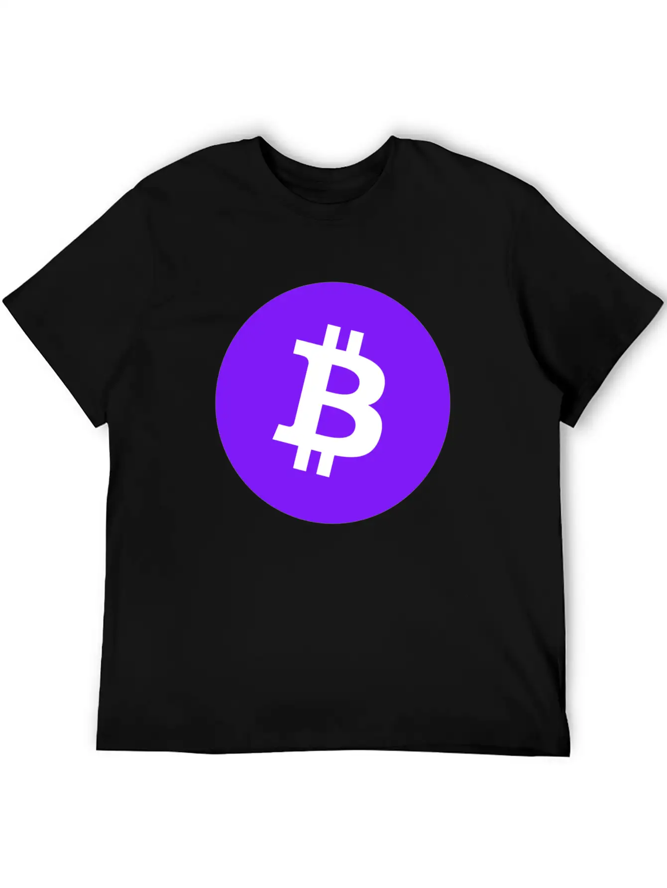 Bitcoin Logo Purple/ Violett BTC Crypto Design Timeless Short Sleeve Tee – Comfy And Minimalist Design