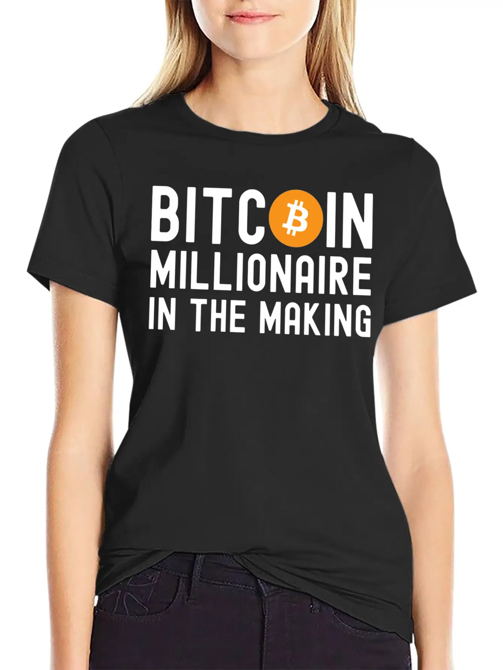 Bitcoin Millionaire In The Making - Bitcoin Symbol Basic Graphic T-Shirt – Daily Comfort In Soft Cotton