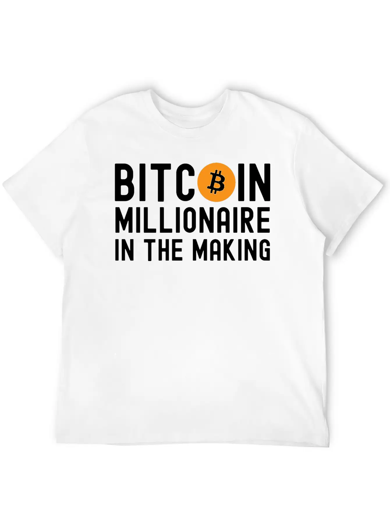 Bitcoin Millionaire In The Making - Bitcoin Symbol Basic Graphic T-Shirt – Daily Comfort In Soft Cotton