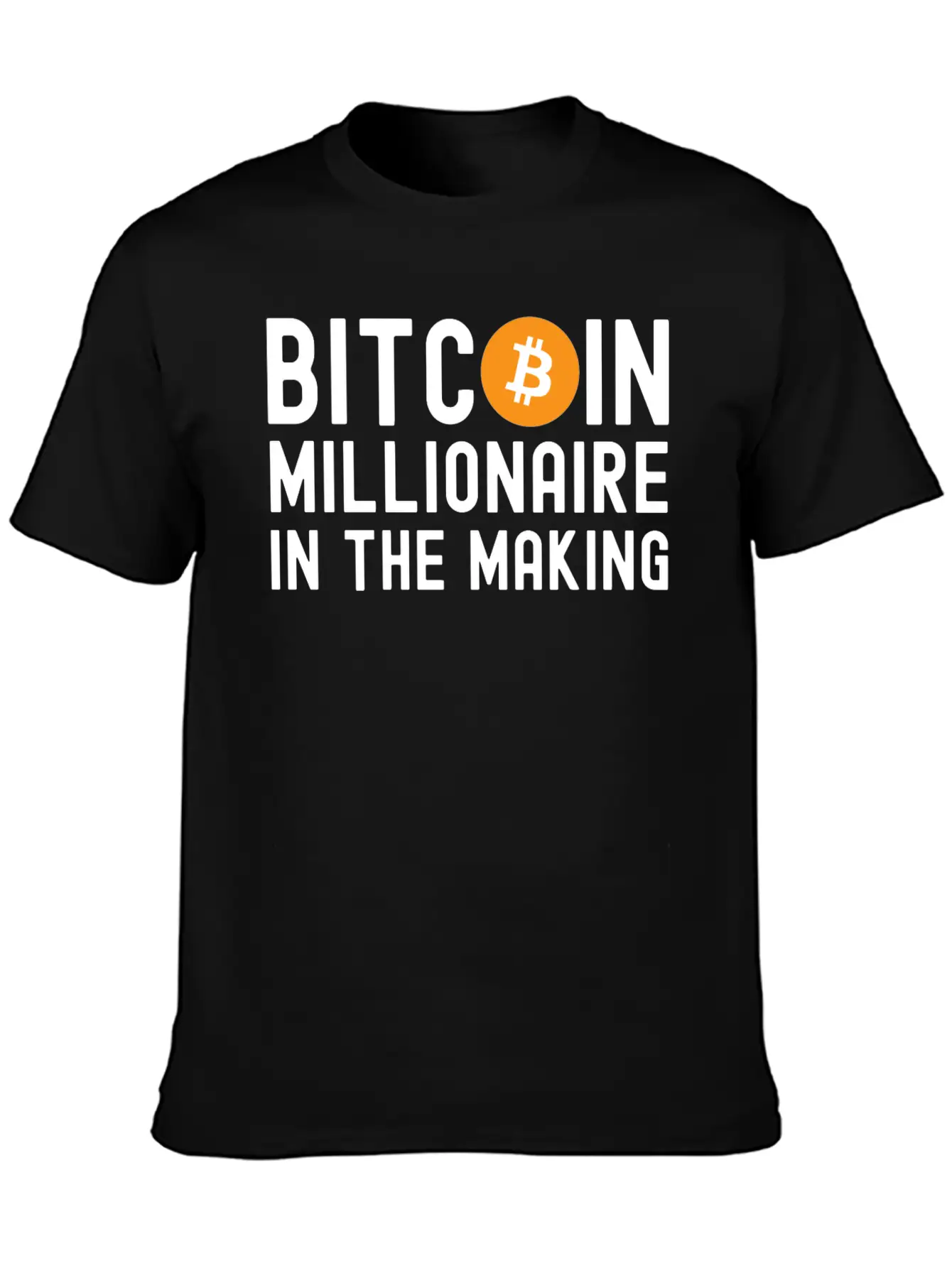 Bitcoin Millionaire In The Making - Bitcoin Symbol Basic Graphic T-Shirt – Daily Comfort In Soft Cotton