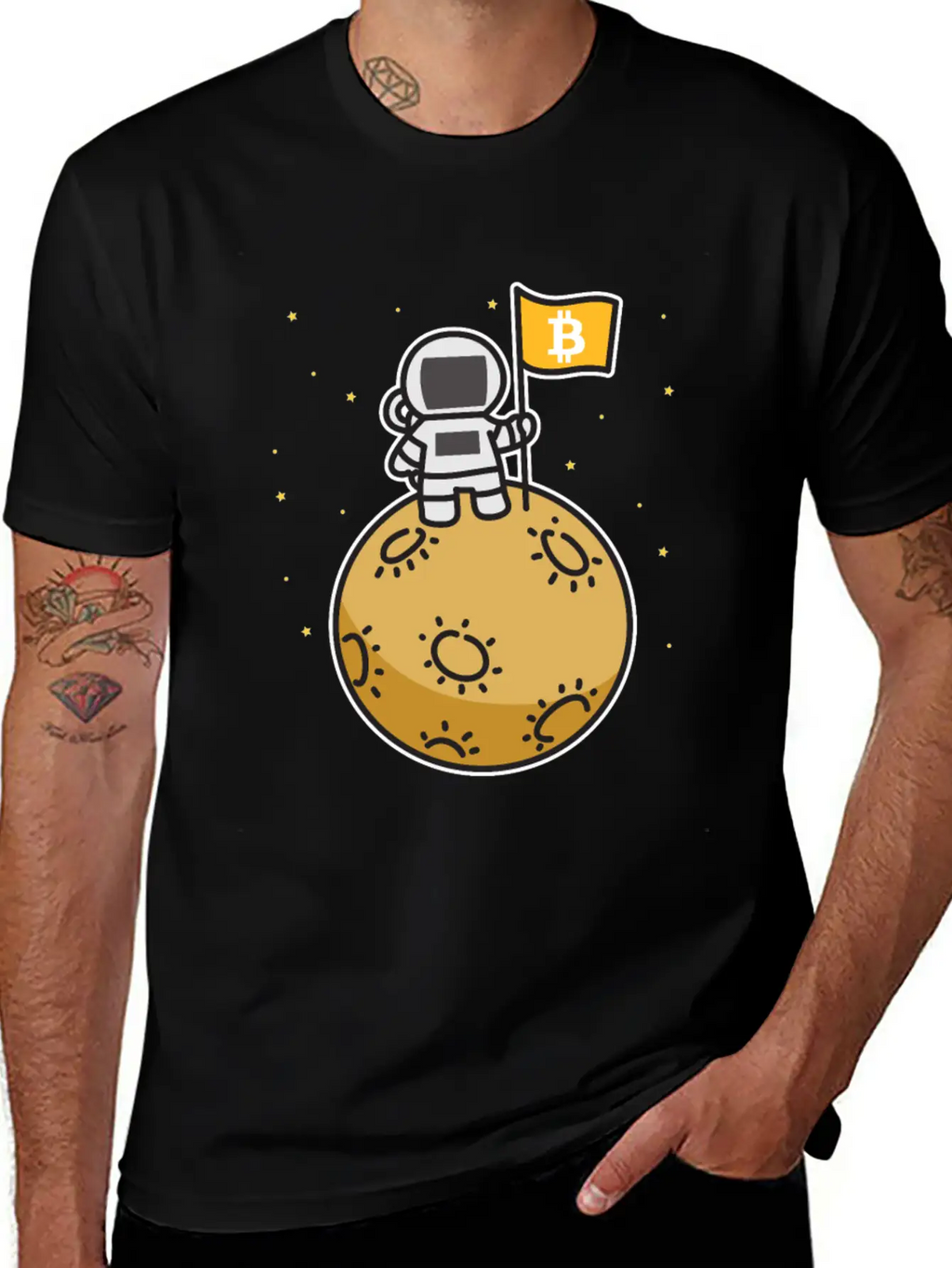 Bitcoin Moon Btc Blockchain Cryptocurrency Gift Timeless Short Sleeve Tee – Comfy And Minimalist Design