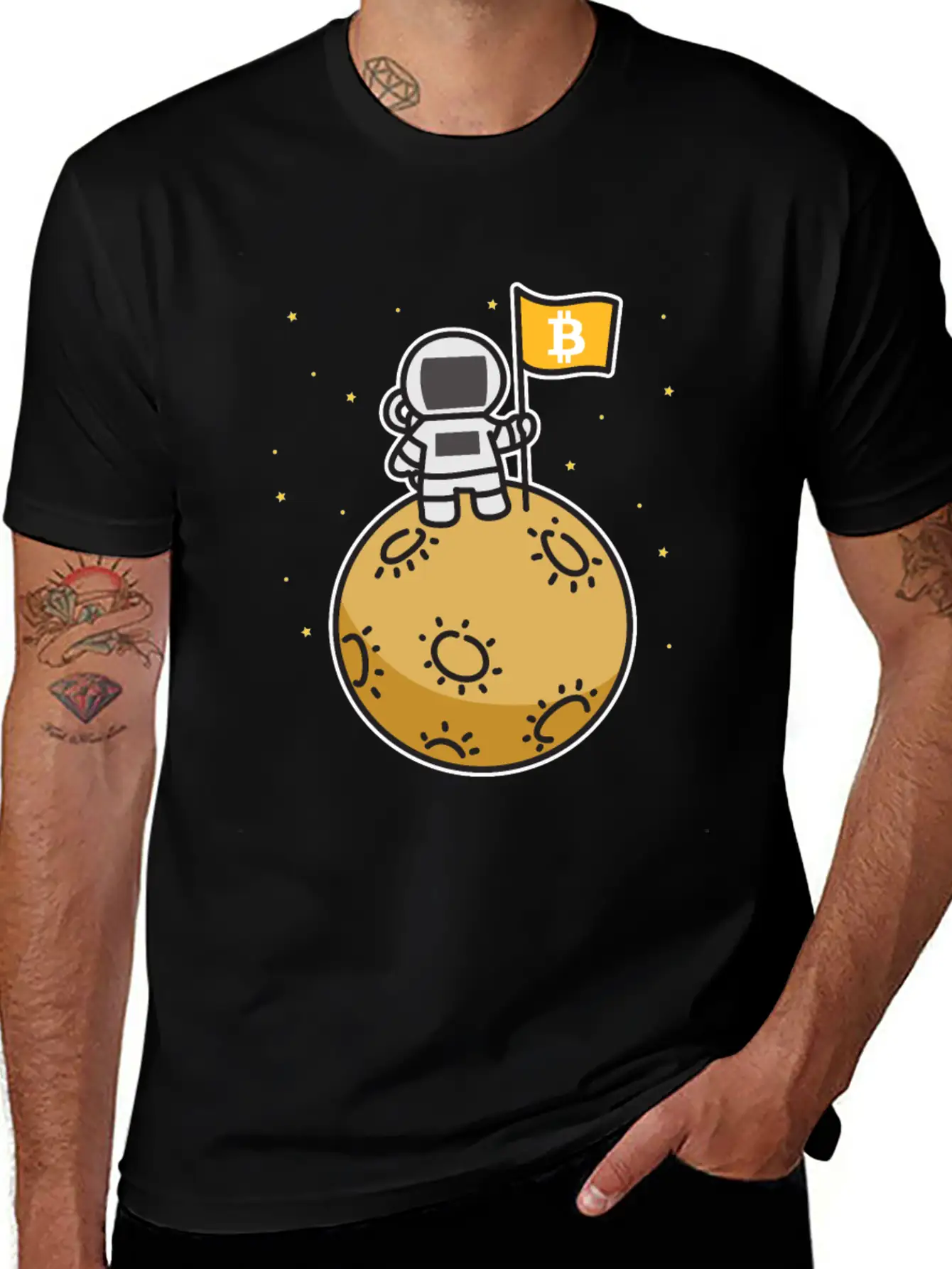 Bitcoin Moon Btc Blockchain Cryptocurrency Gift Timeless Short Sleeve Tee – Comfy And Minimalist Design
