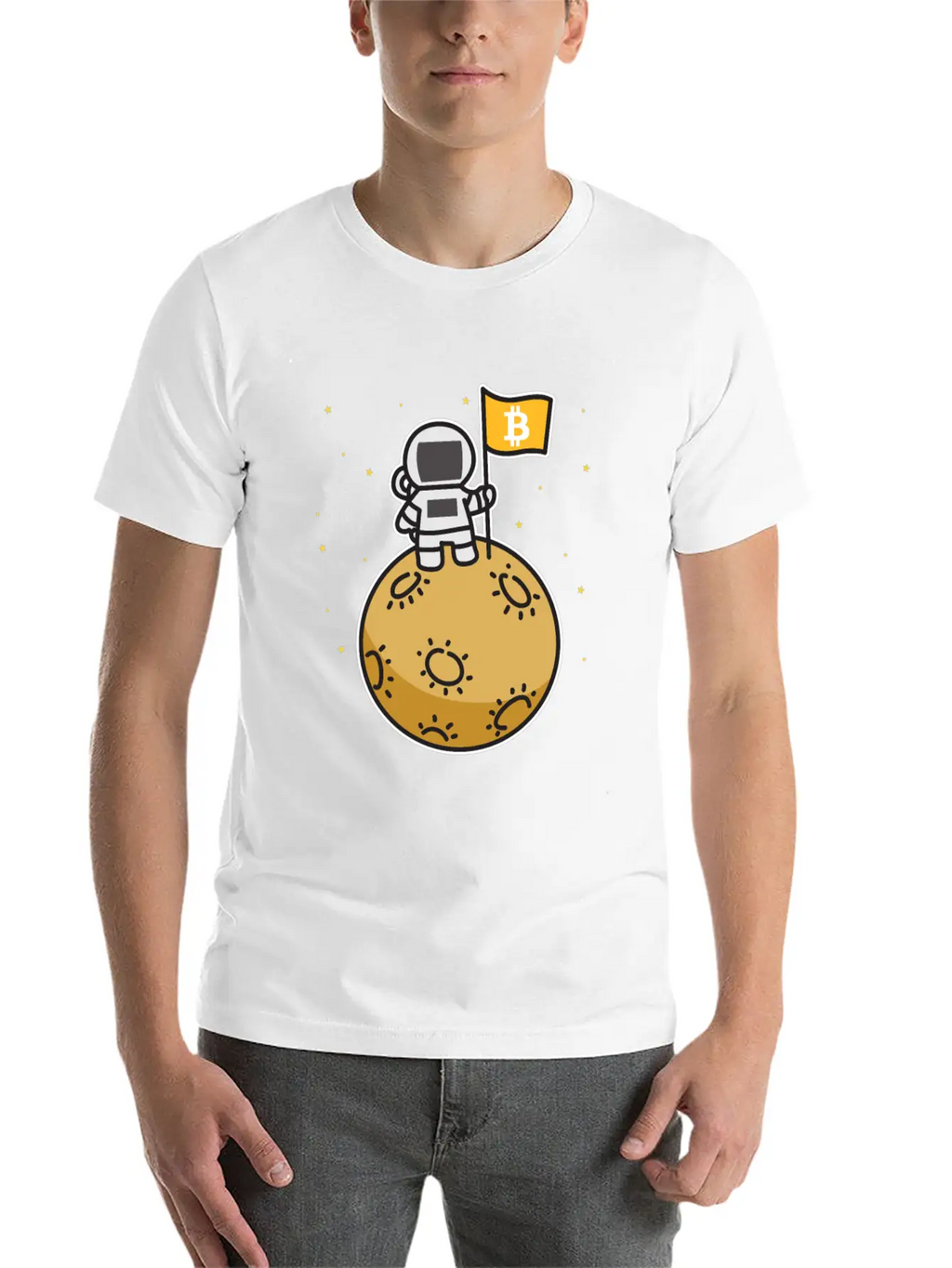 Bitcoin Moon Btc Blockchain Cryptocurrency Gift Timeless Short Sleeve Tee – Comfy And Minimalist Design