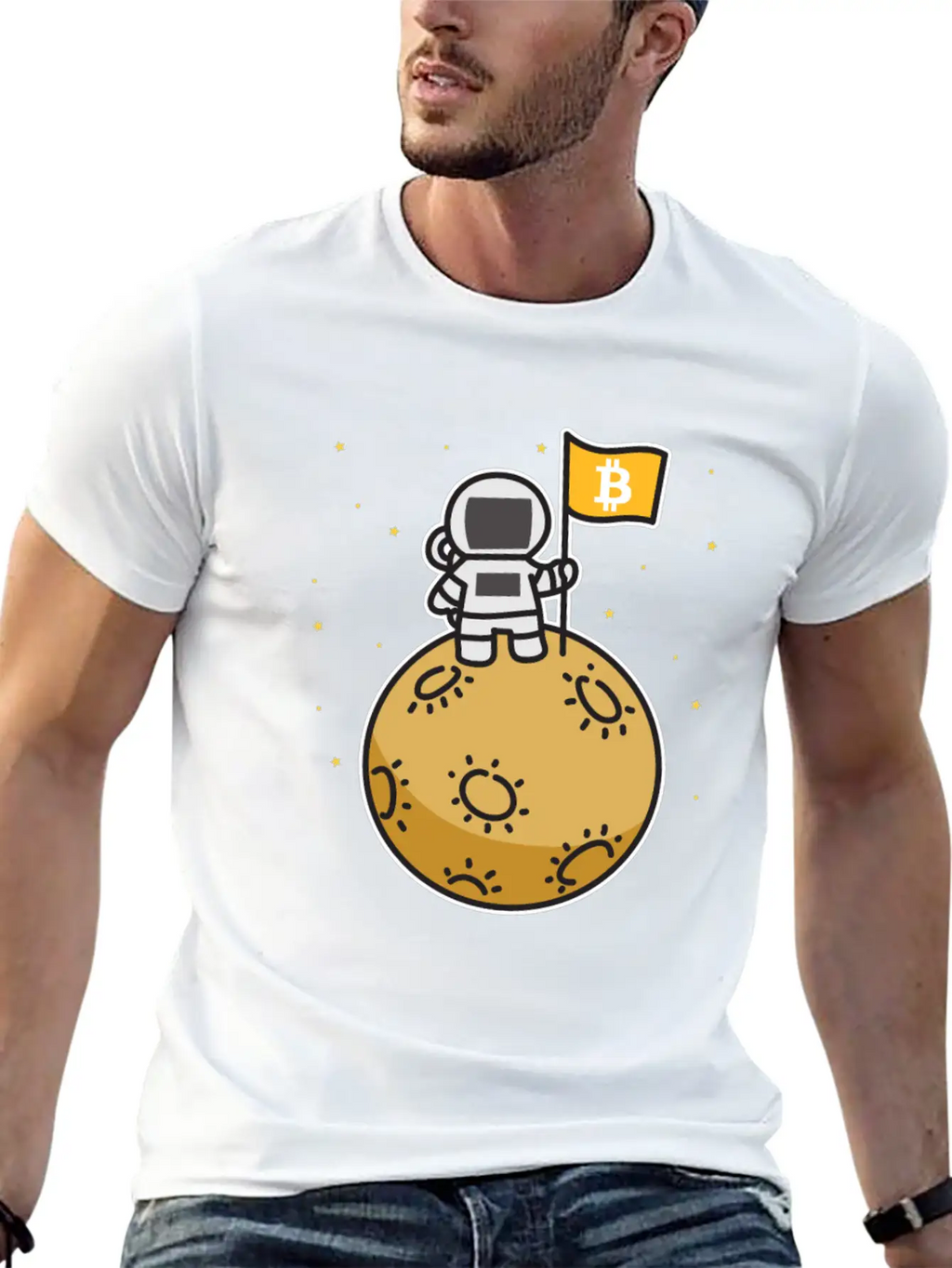 Bitcoin Moon Btc Blockchain Cryptocurrency Gift Timeless Short Sleeve Tee – Comfy And Minimalist Design
