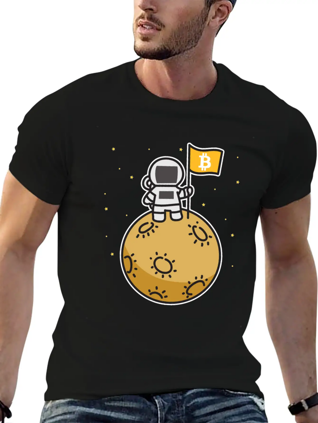 Bitcoin Moon Btc Blockchain Cryptocurrency Gift Timeless Short Sleeve Tee – Comfy And Minimalist Design