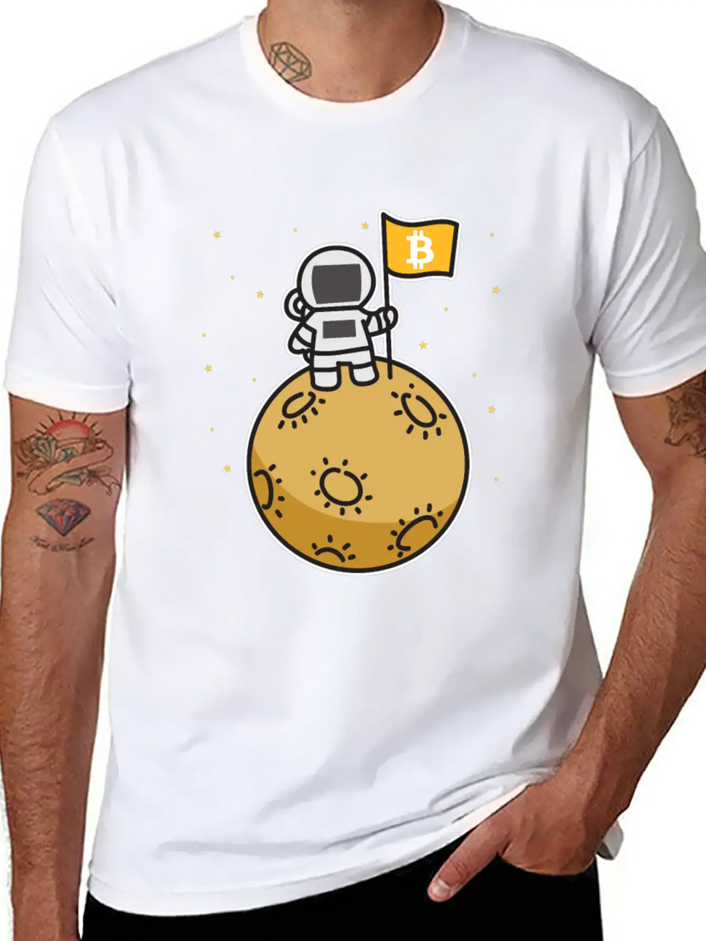 Bitcoin Moon Btc Blockchain Cryptocurrency Gift Timeless Short Sleeve Tee – Comfy And Minimalist Design