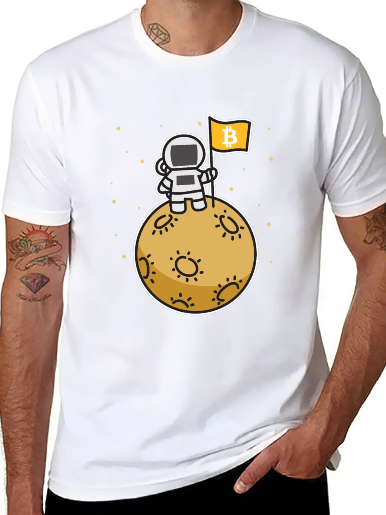 Bitcoin Moon Btc Blockchain Cryptocurrency Gift Timeless Short Sleeve Tee – Comfy And Minimalist Design