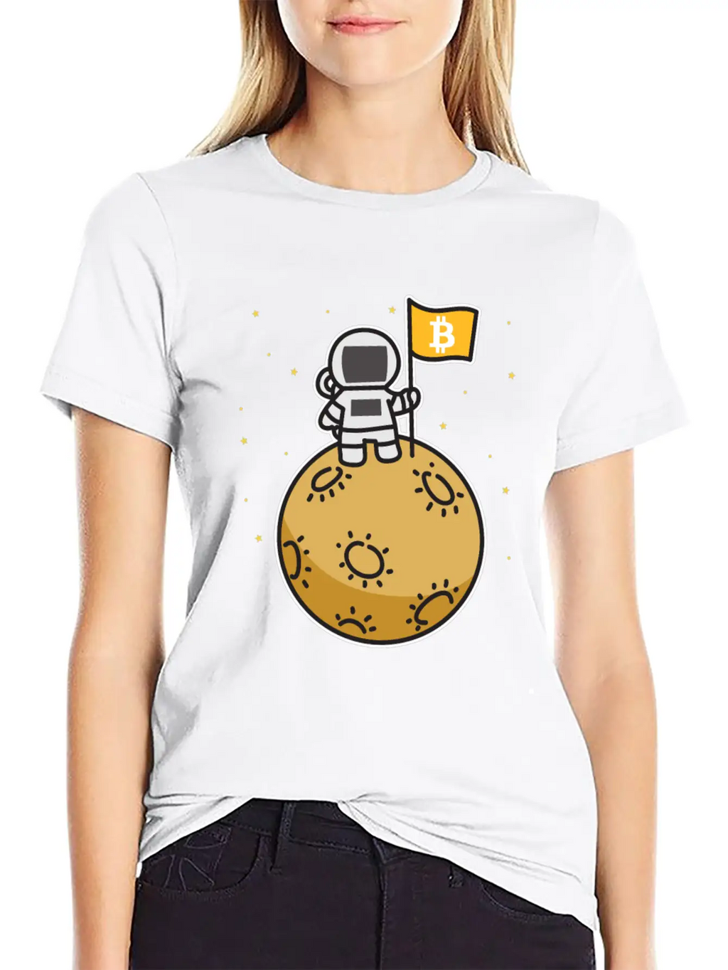 Bitcoin Moon Btc Blockchain Cryptocurrency Gift Timeless Short Sleeve Tee – Comfy And Minimalist Design