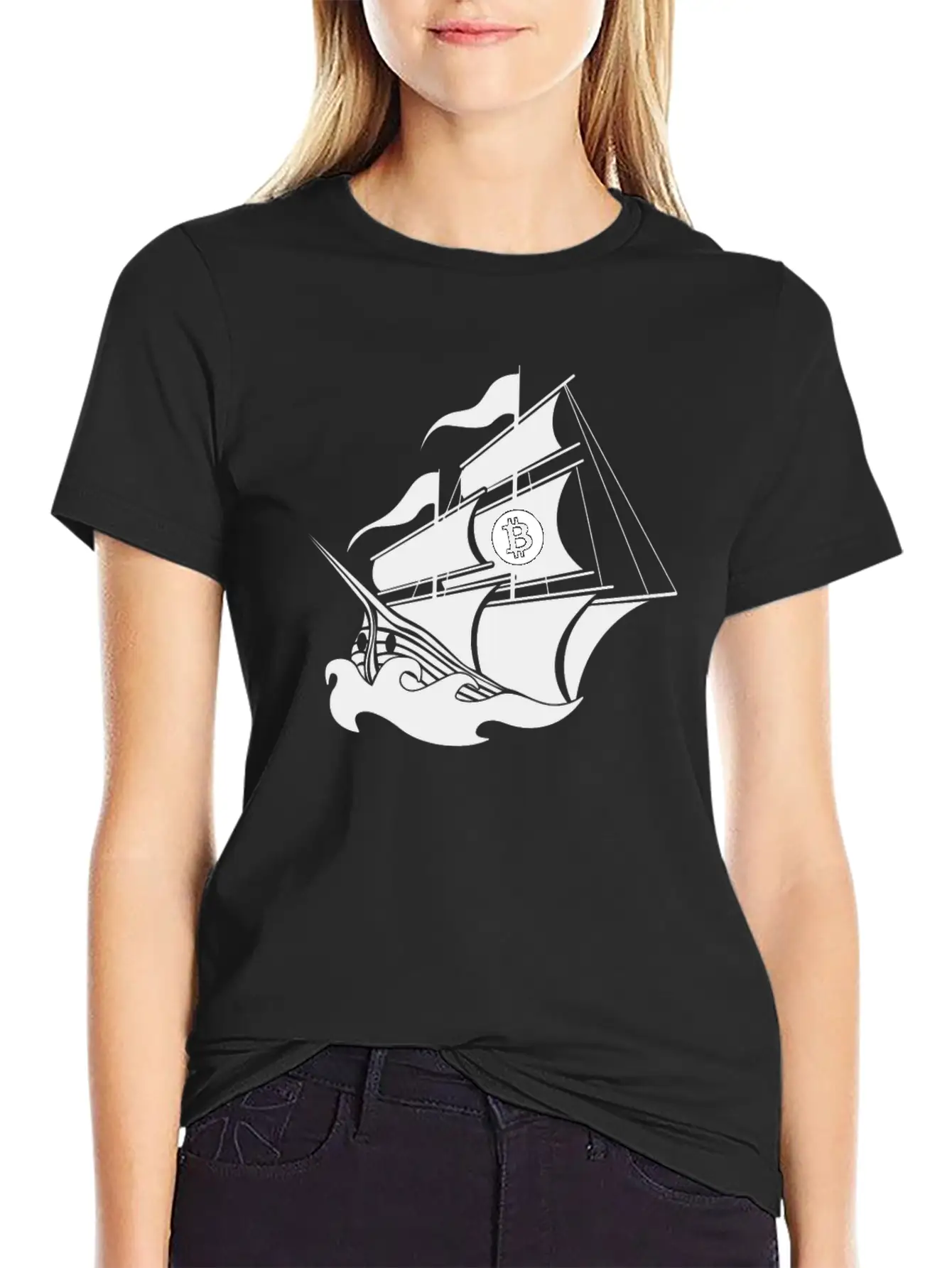Bitcoin Pirate Ship Blockchain HODL Digital Timeless Short Sleeve Tee – Comfy And Minimalist Design