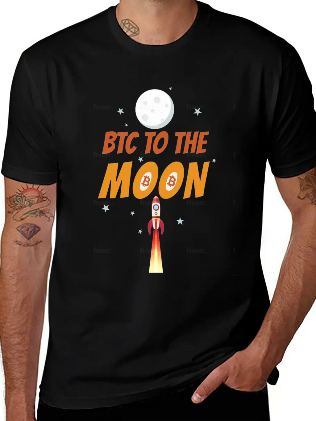 Bitcoin To The Moon Basic Graphic T-Shirt – Daily Comfort In Soft Cotton