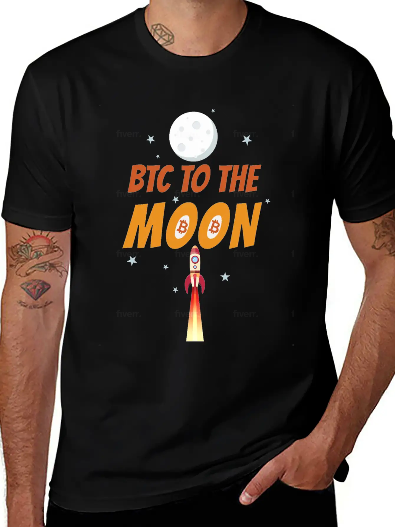 Bitcoin To The Moon Basic Graphic T-Shirt – Daily Comfort In Soft Cotton