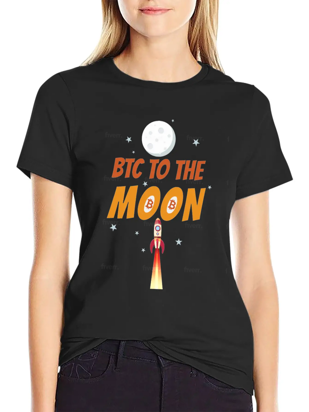 Bitcoin To The Moon Basic Graphic T-Shirt – Daily Comfort In Soft Cotton