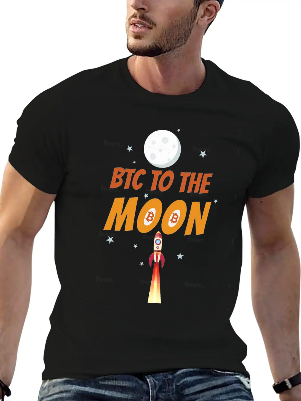 Bitcoin To The Moon Basic Graphic T-Shirt – Daily Comfort In Soft Cotton