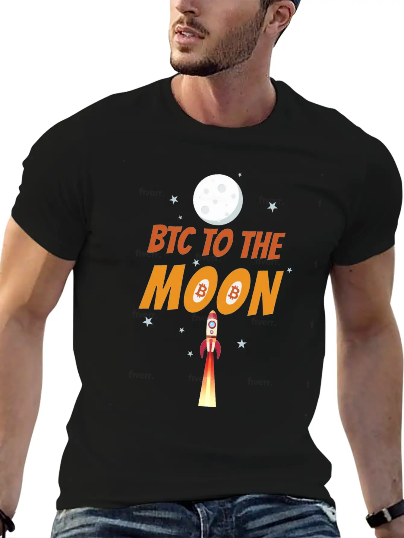 Bitcoin To The Moon Basic Graphic T-Shirt – Daily Comfort In Soft Cotton