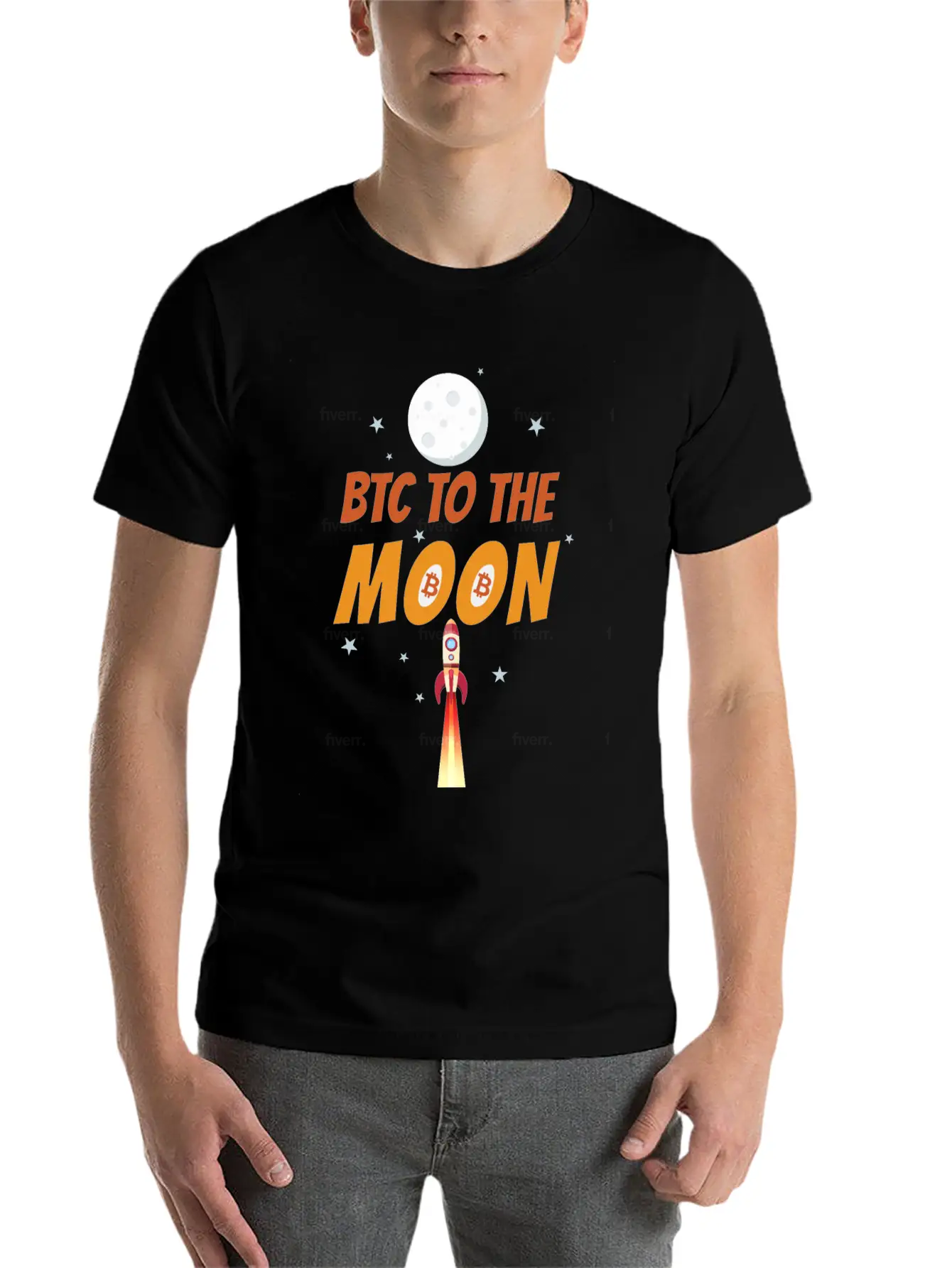 Bitcoin To The Moon Basic Graphic T-Shirt – Daily Comfort In Soft Cotton