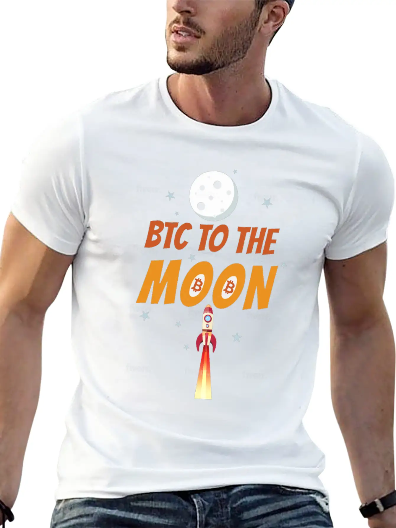 Bitcoin To The Moon Basic Graphic T-Shirt – Daily Comfort In Soft Cotton
