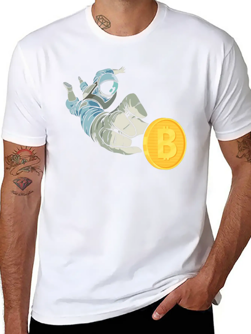 Bitronaut Bitcoin Astronaut BTC Crypto Moon Timeless Short Sleeve Tee – Comfy And Minimalist Design
