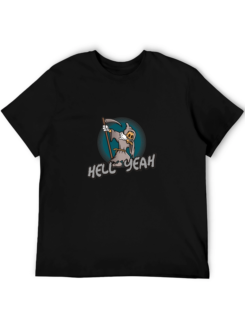 Cartoon Grim Reaper T-Shirt - Hell Yeah!