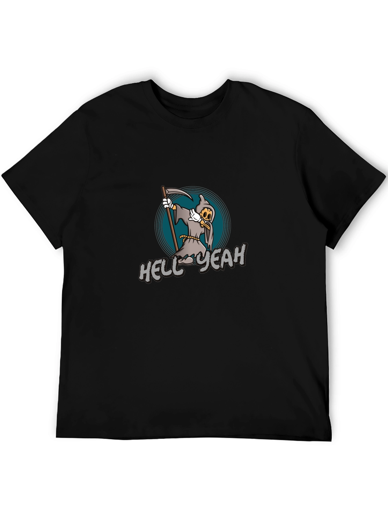 Cartoon Grim Reaper T-Shirt - Hell Yeah!