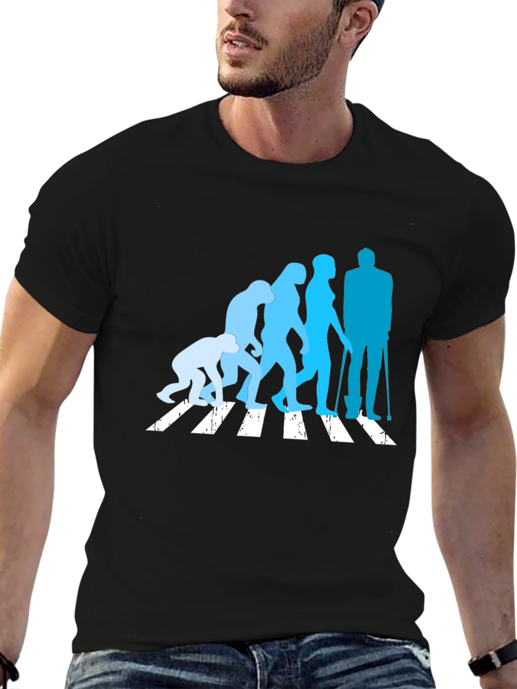 Evolution Crossing T-Shirt - Black Crew Neck