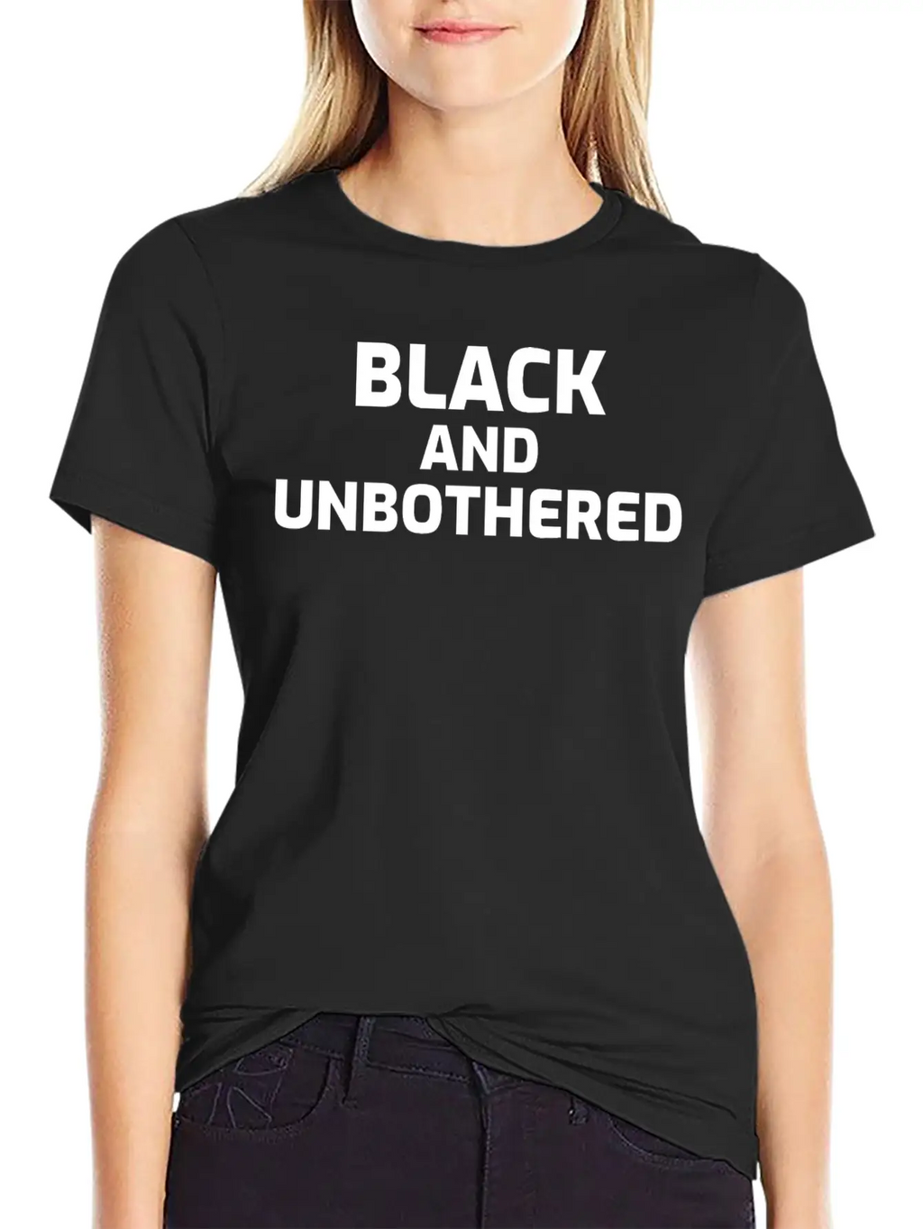 Black And Unbothered Breathable Soft Cotton T-Shirt – Timeless Casual Look
