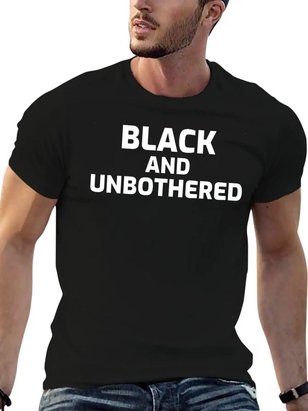Black And Unbothered Breathable Soft Cotton T-Shirt – Timeless Casual Look