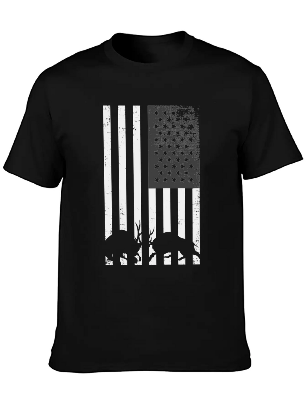 Black And White American Deer Hunting Shirt Classic Cotton Tee – Unisex Comfort For Any Season