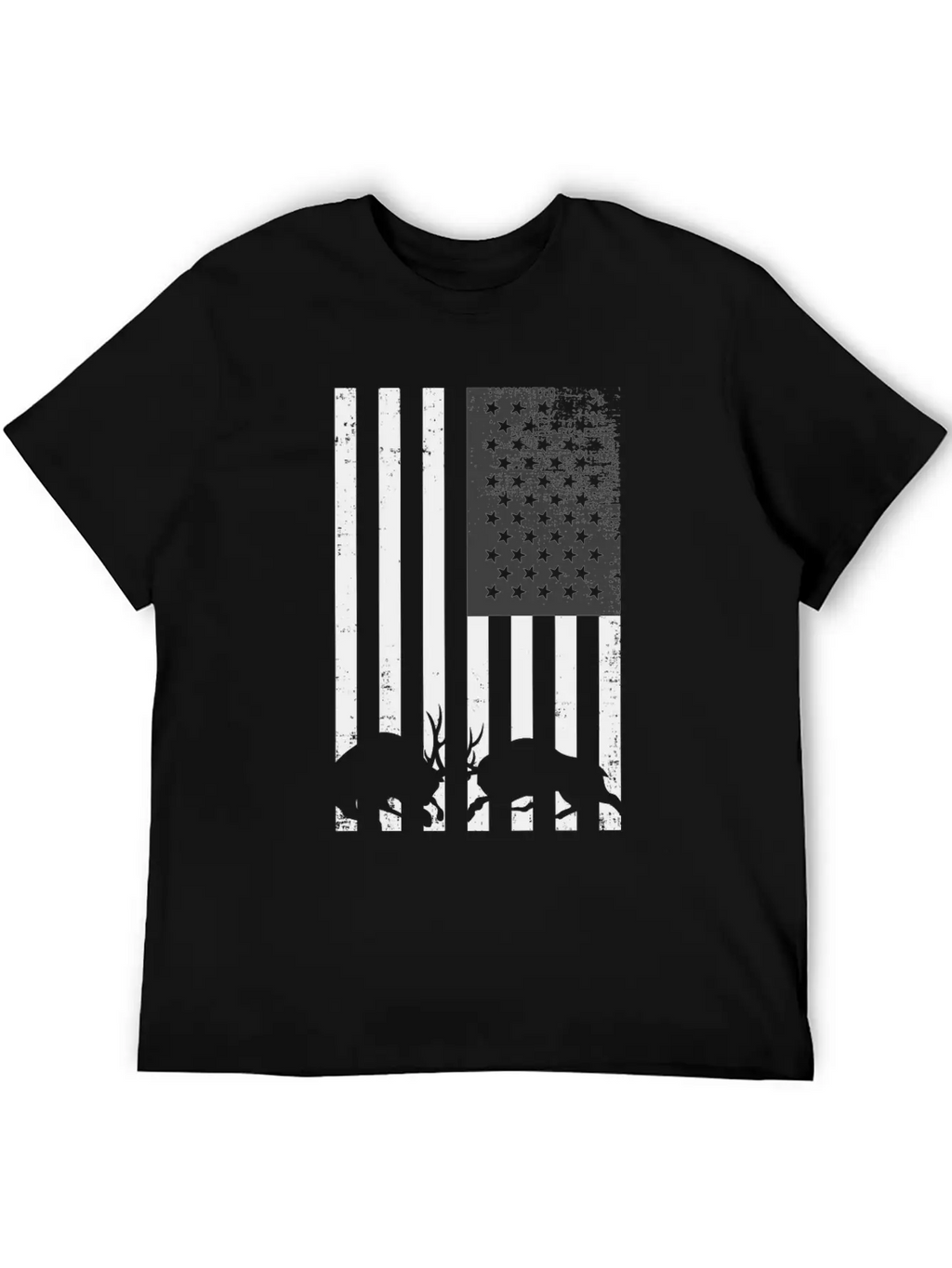 Black And White American Deer Hunting Shirt Classic Cotton Tee – Unisex Comfort For Any Season