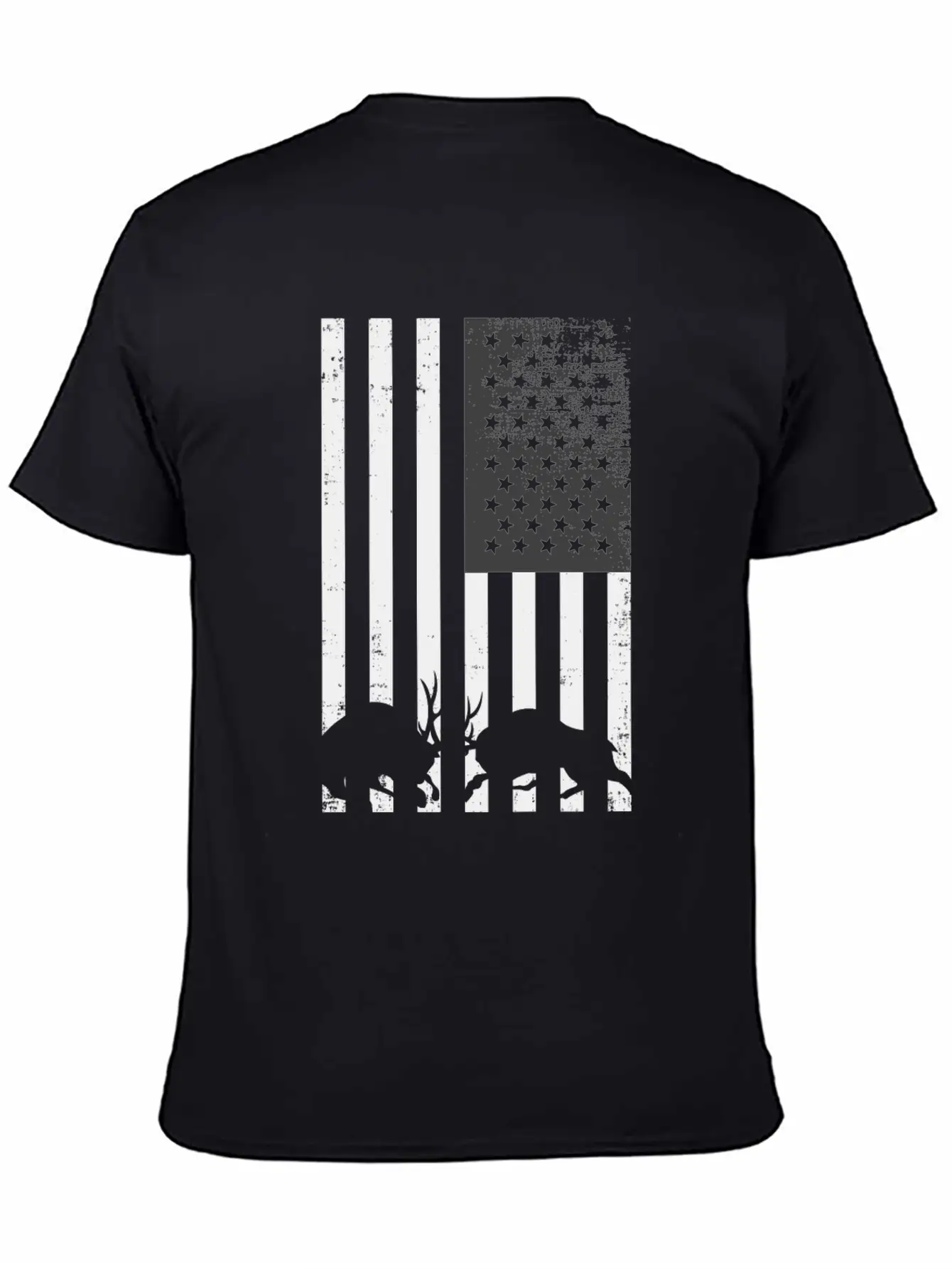 Black And White American Deer Hunting Shirt Classic Cotton Tee – Unisex Comfort For Any Season