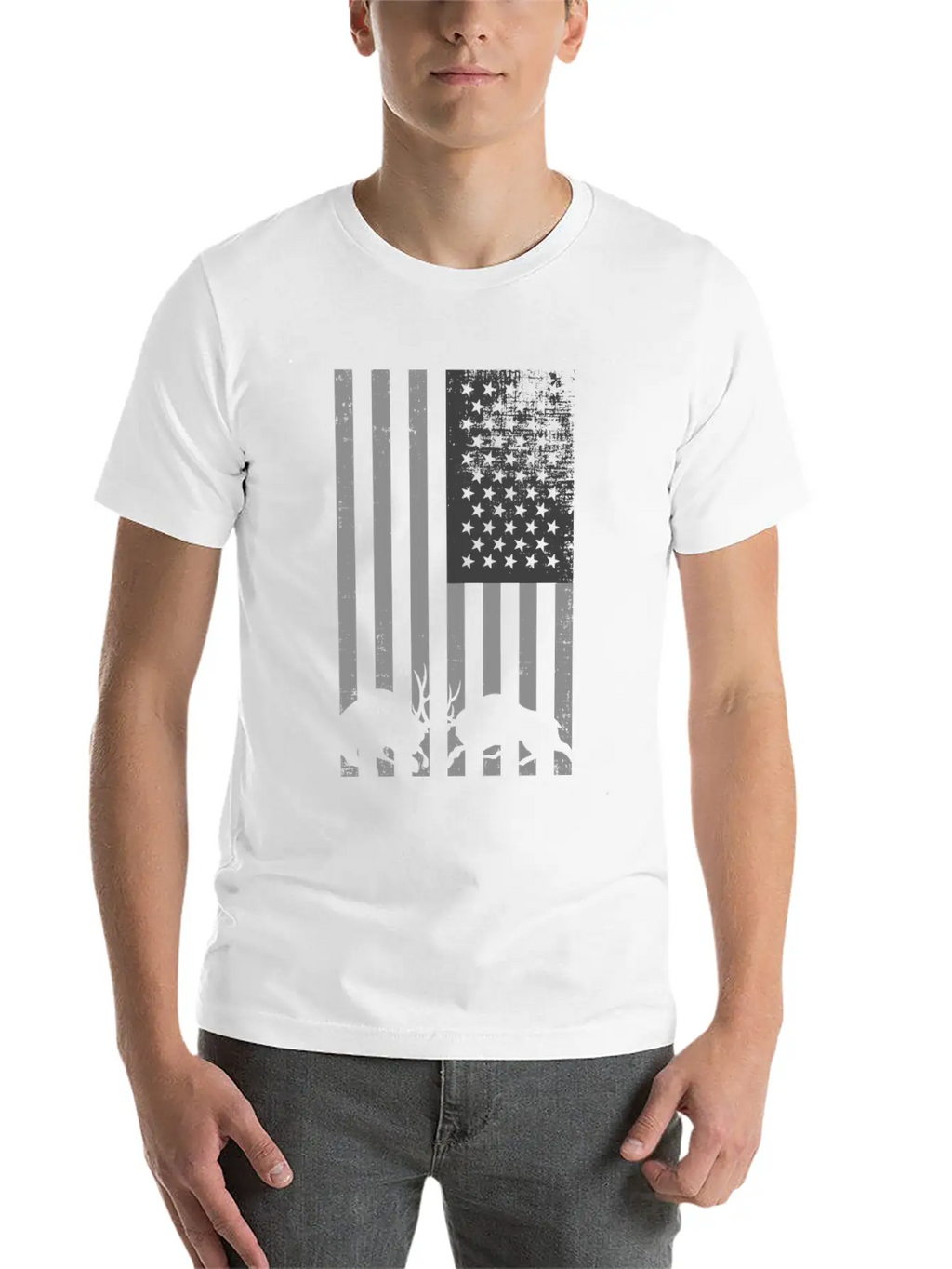 Black And White American Deer Hunting Shirt Classic Cotton Tee – Unisex Comfort For Any Season
