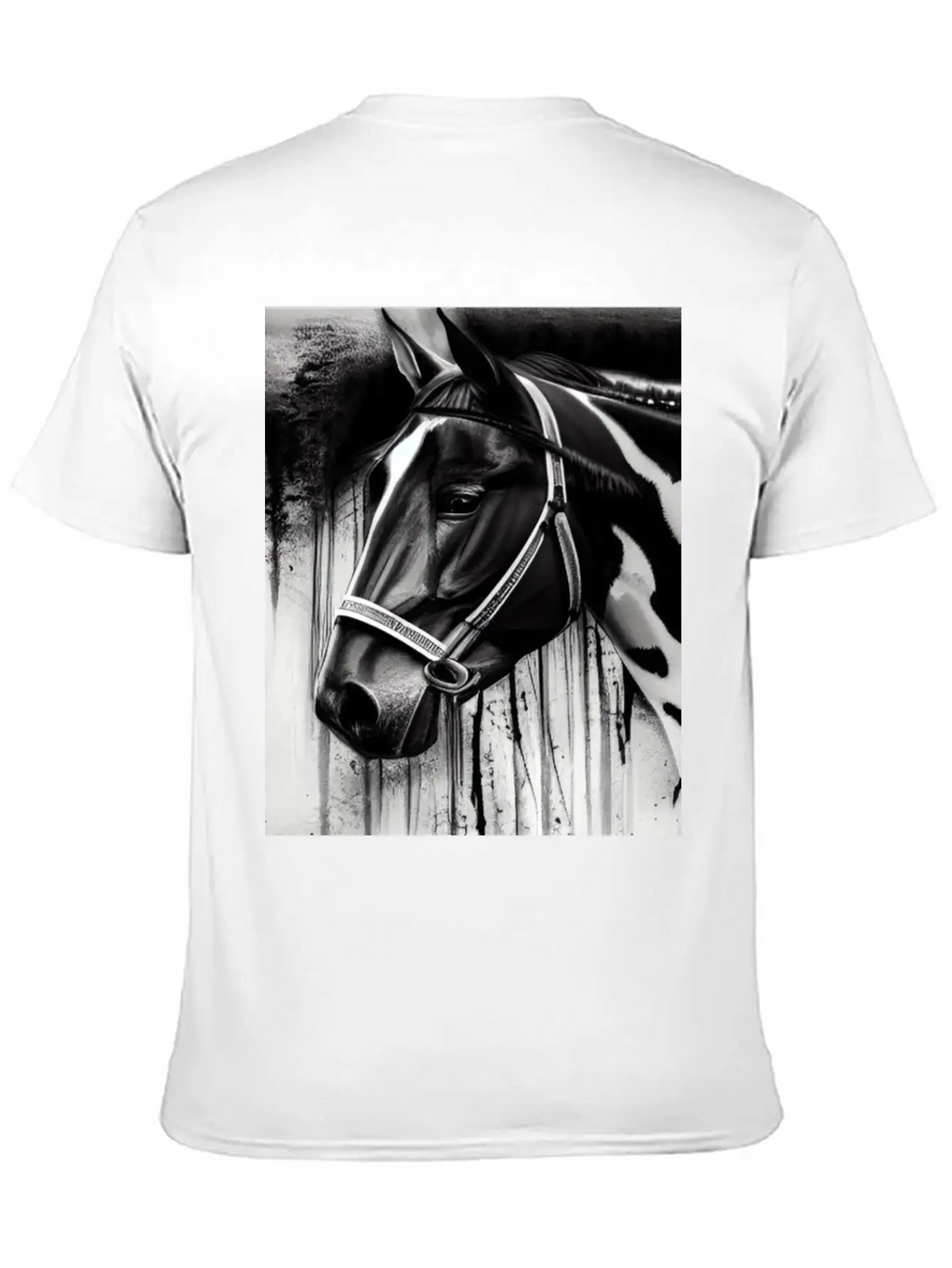 Black And White Horse Breathable Graphic T-Shirt – Perfect For Casual Days