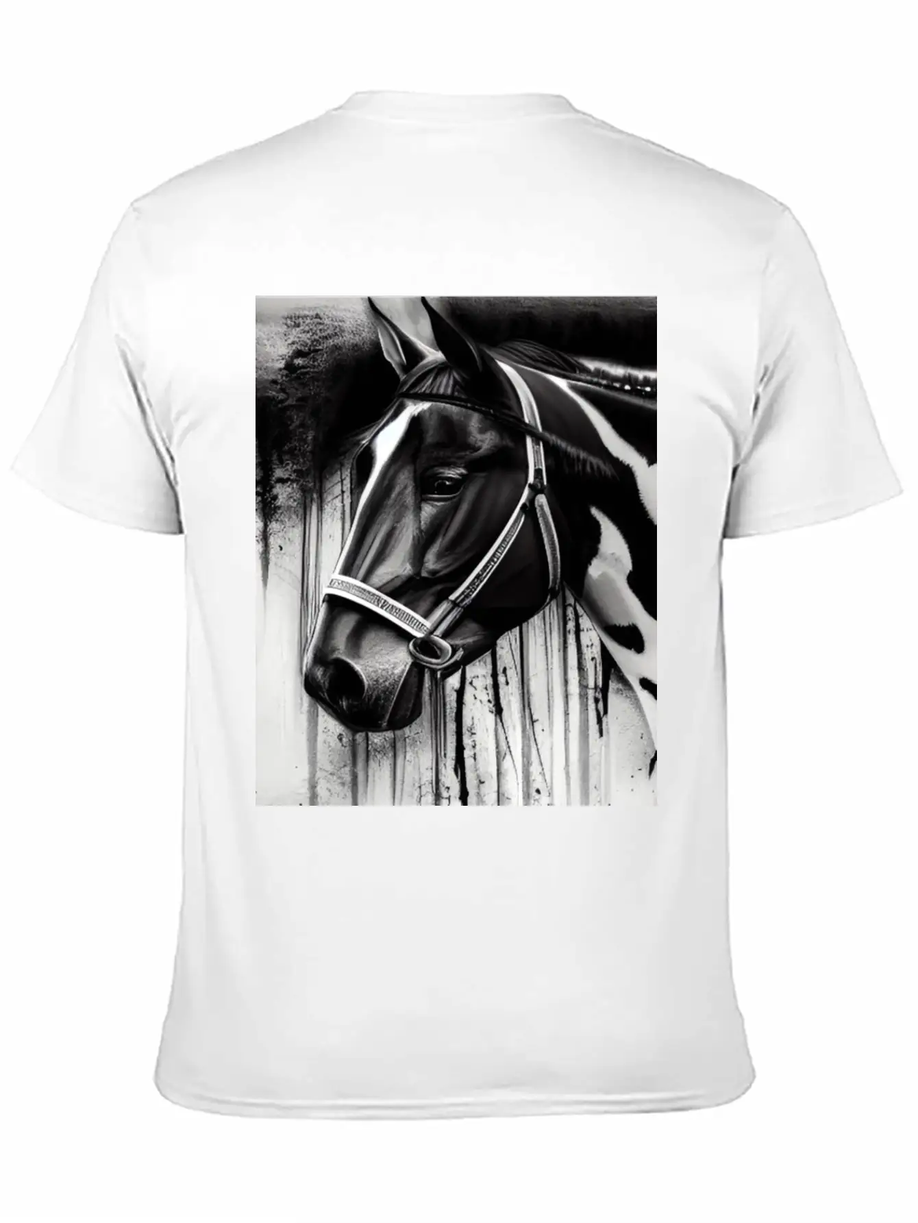 Black And White Horse Breathable Graphic T-Shirt – Perfect For Casual Days