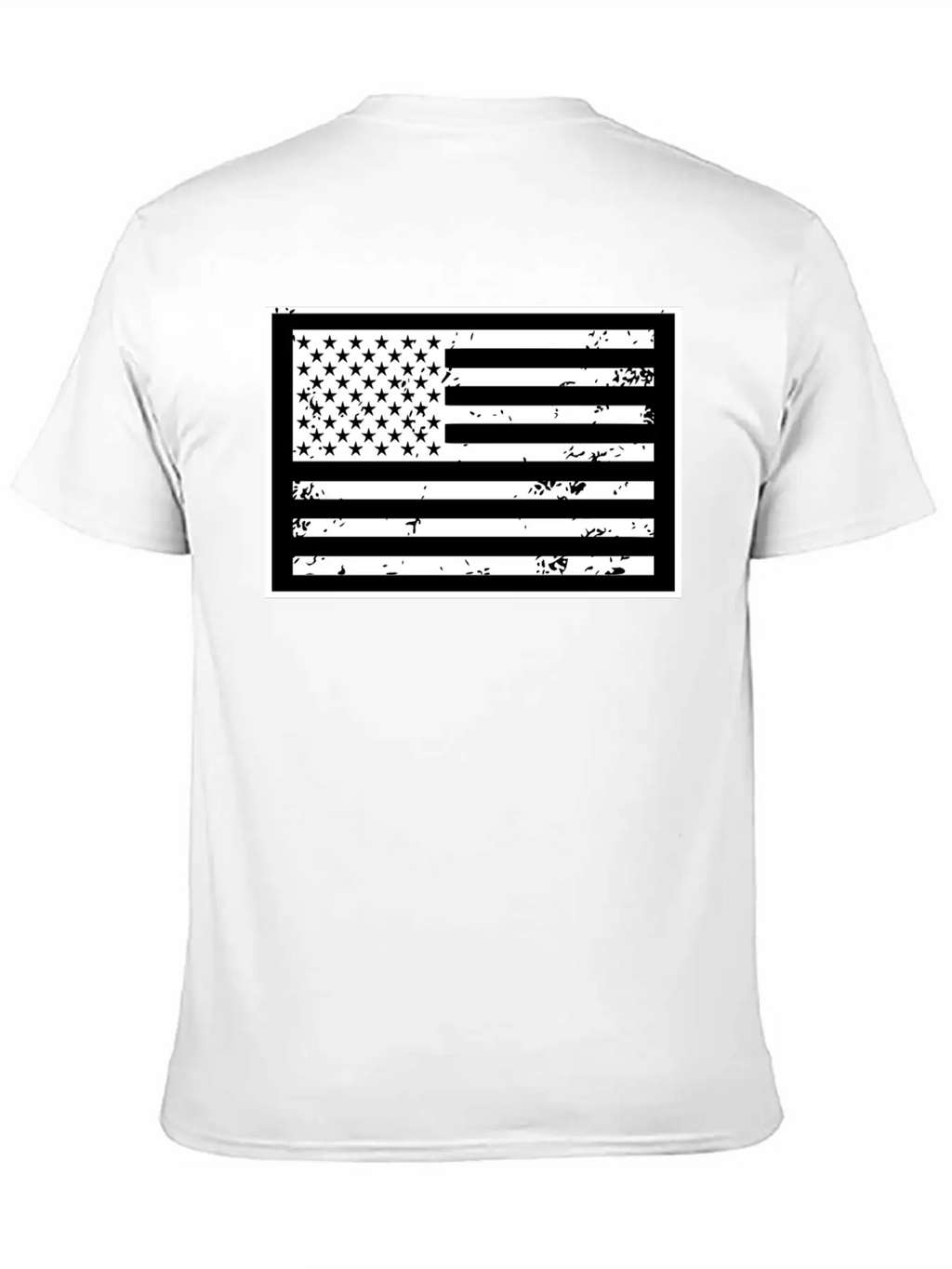 Black And White United States Of America Flag Relaxed Everyday Tee – Lightweight And Durable Cotton