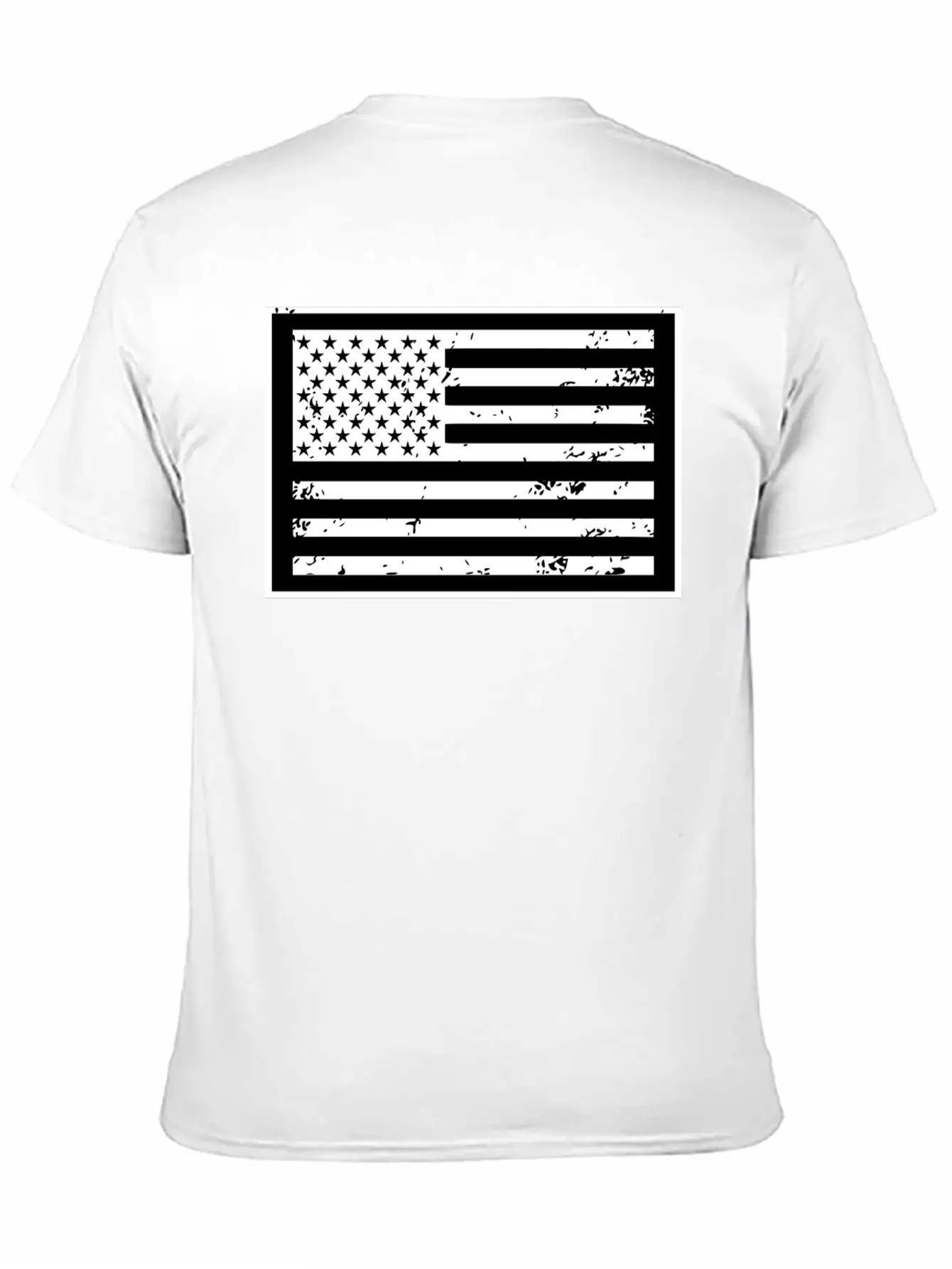 Black And White United States Of America Flag Relaxed Everyday Tee – Lightweight And Durable Cotton