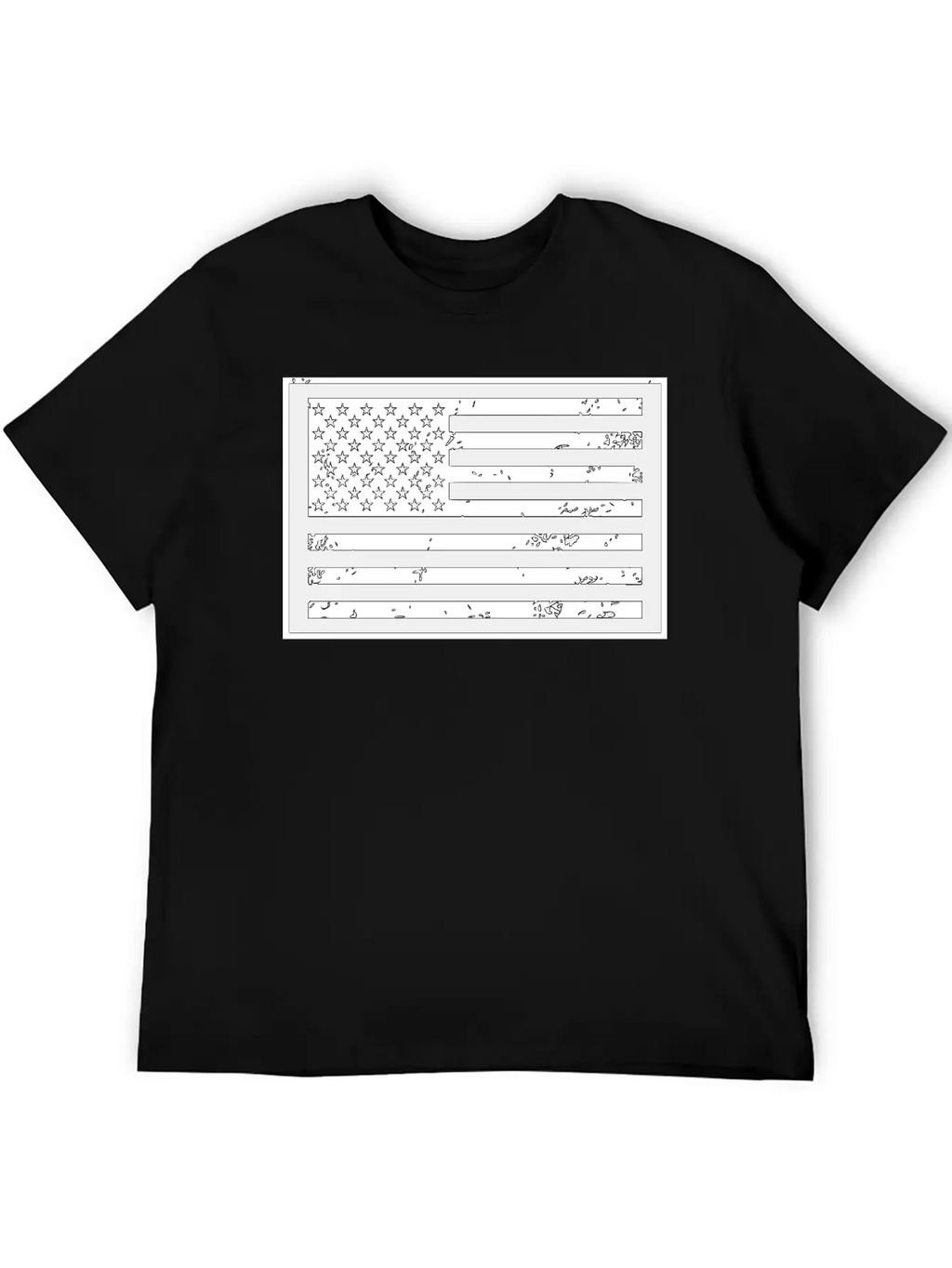 Black And White United States Of America Flag Relaxed Everyday Tee – Lightweight And Durable Cotton