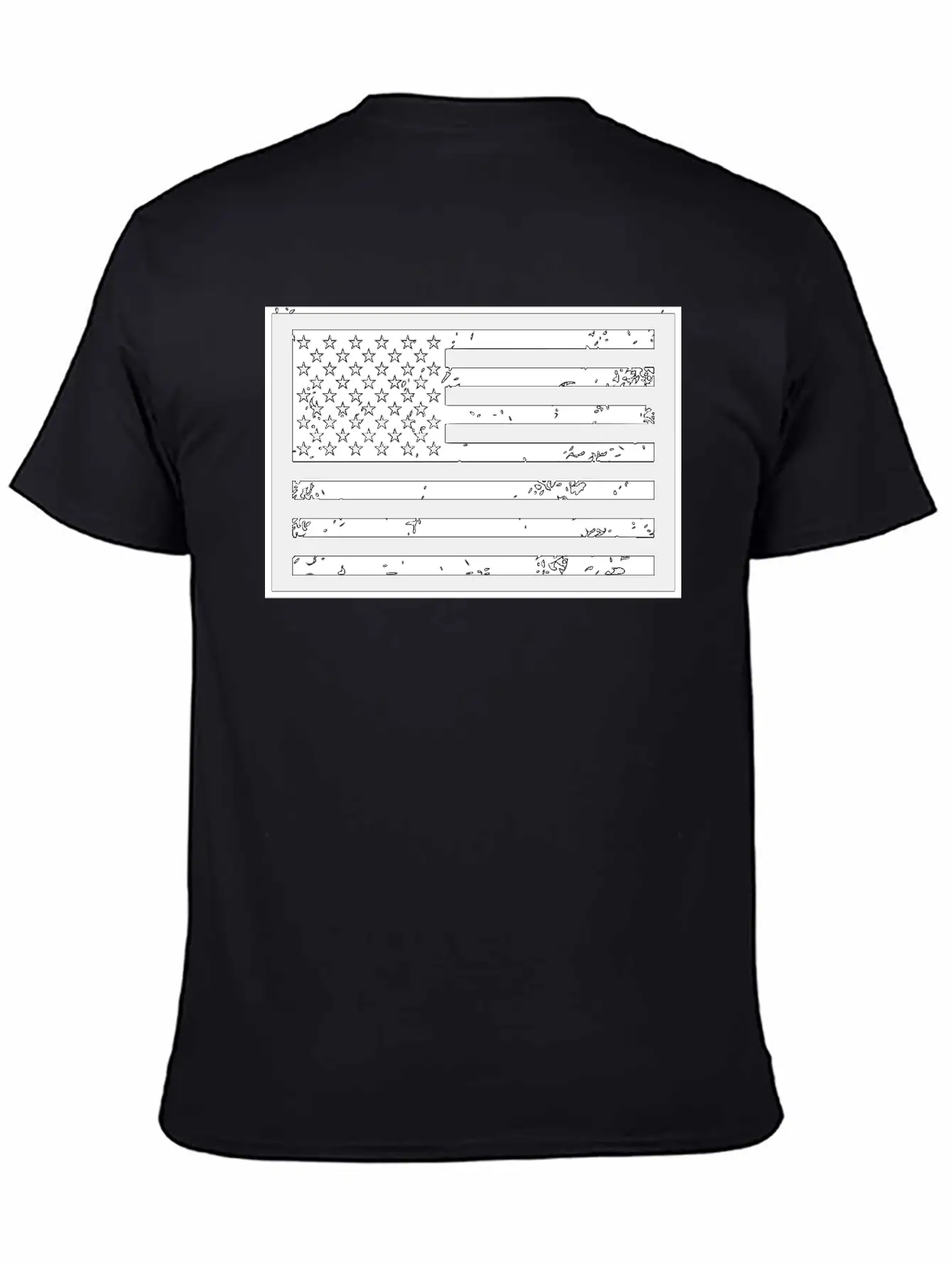 Black And White United States Of America Flag Relaxed Everyday Tee – Lightweight And Durable Cotton