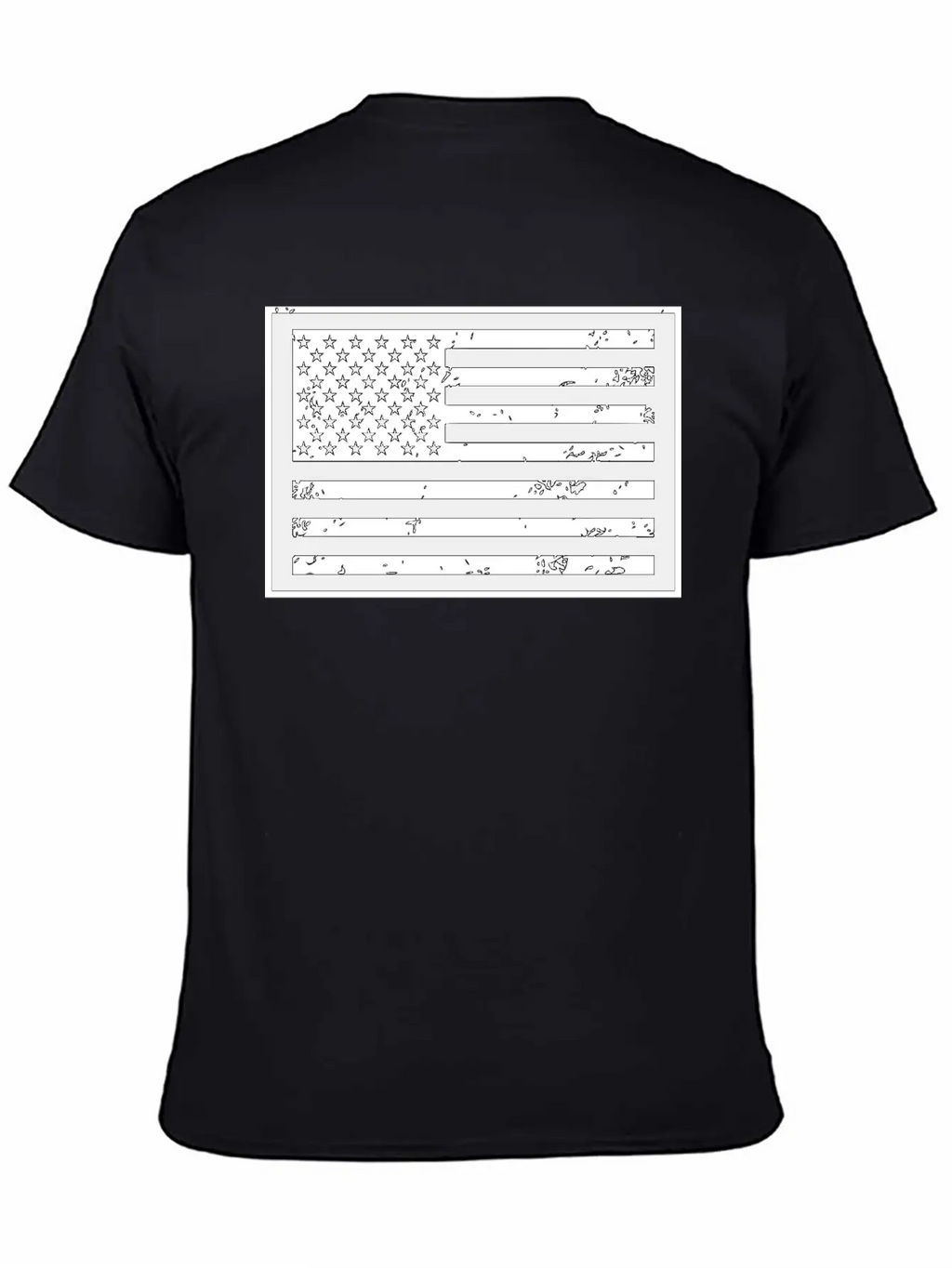 Black And White United States Of America Flag Timeless Short Sleeve Tee – Comfy And Minimalist Design