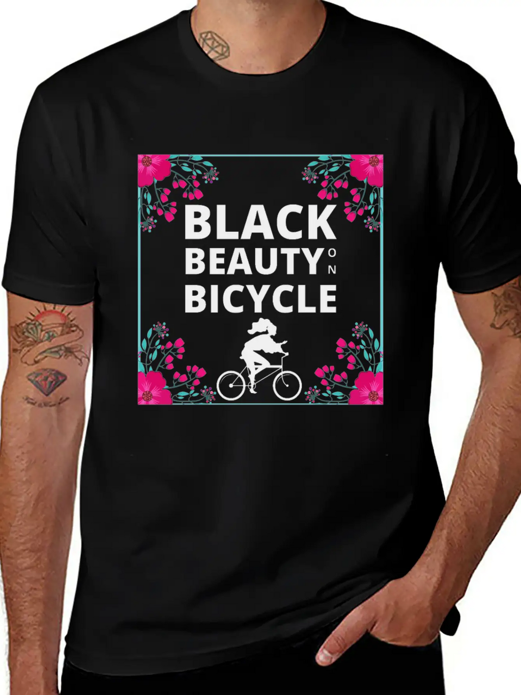 Black Beauty On Bicycle Timeless Short Sleeve Tee – Comfy And Minimalist Design
